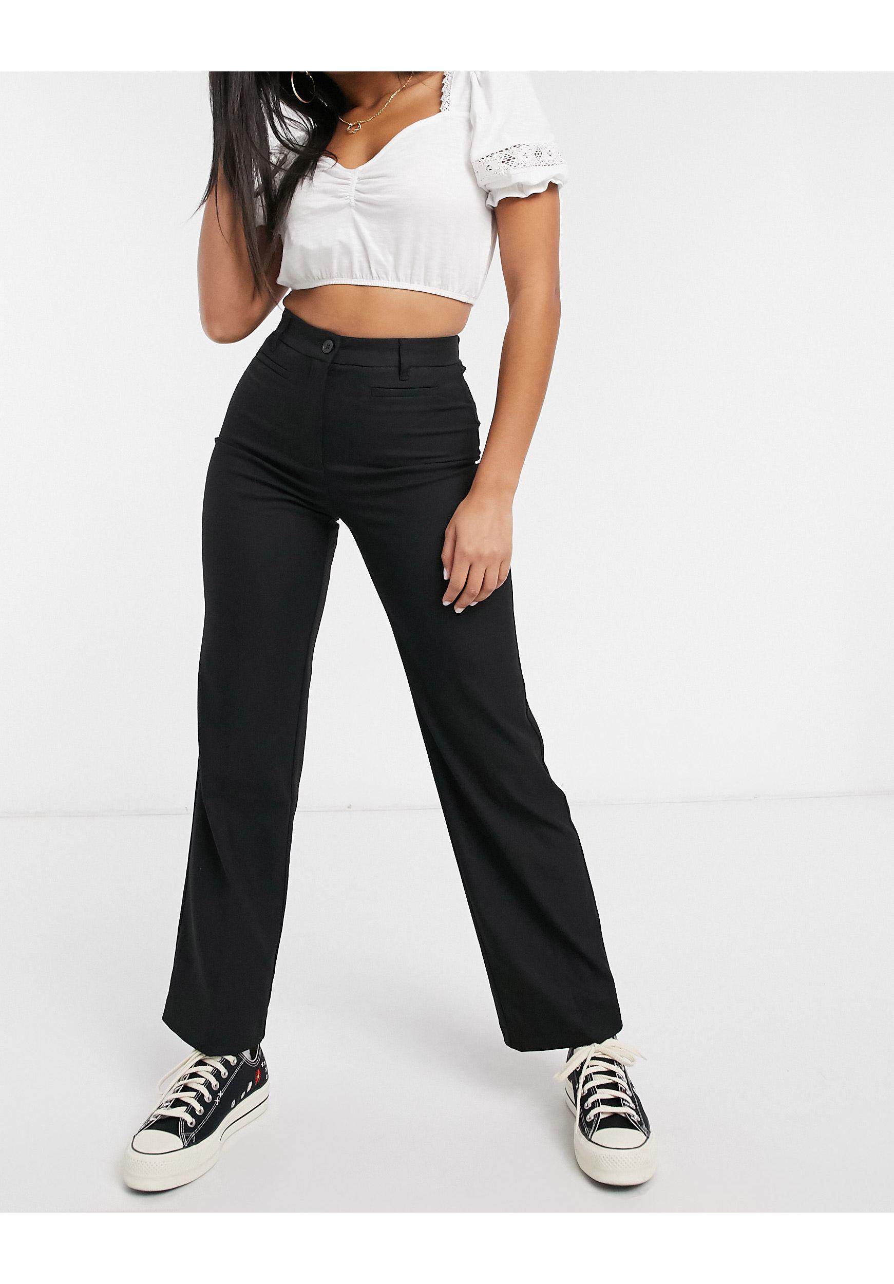 Monki Denim Stacy Flared Trouser in 