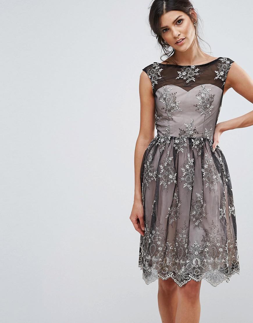 little mistress embroidered prom dress