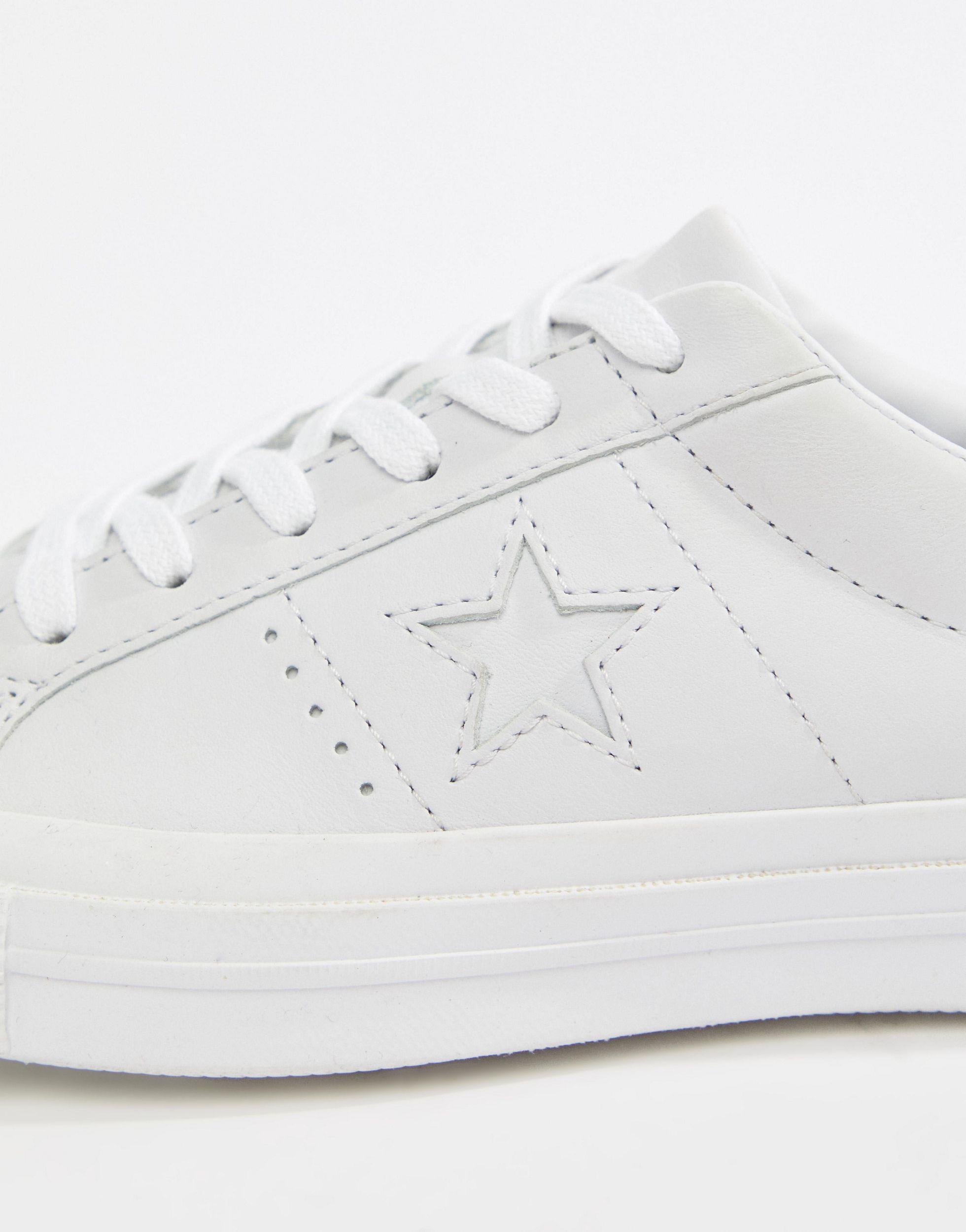 converse one star white monochrome leather sneakers