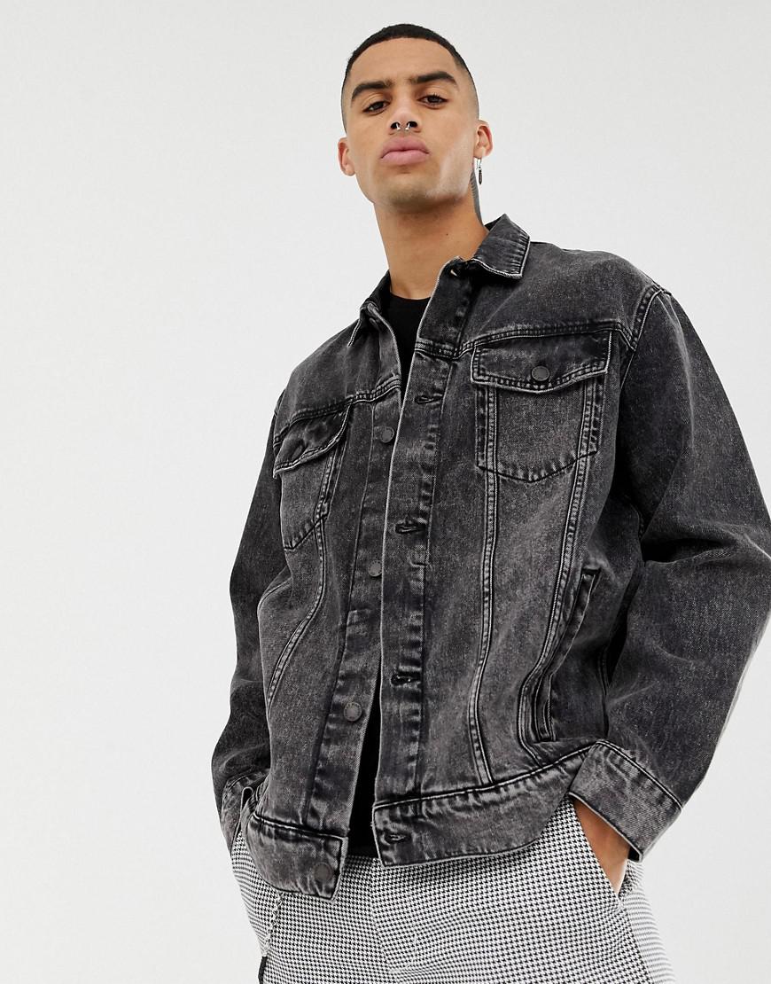 Cheap Monday Denim Jacket In Washed Black in Blue for Men - Lyst