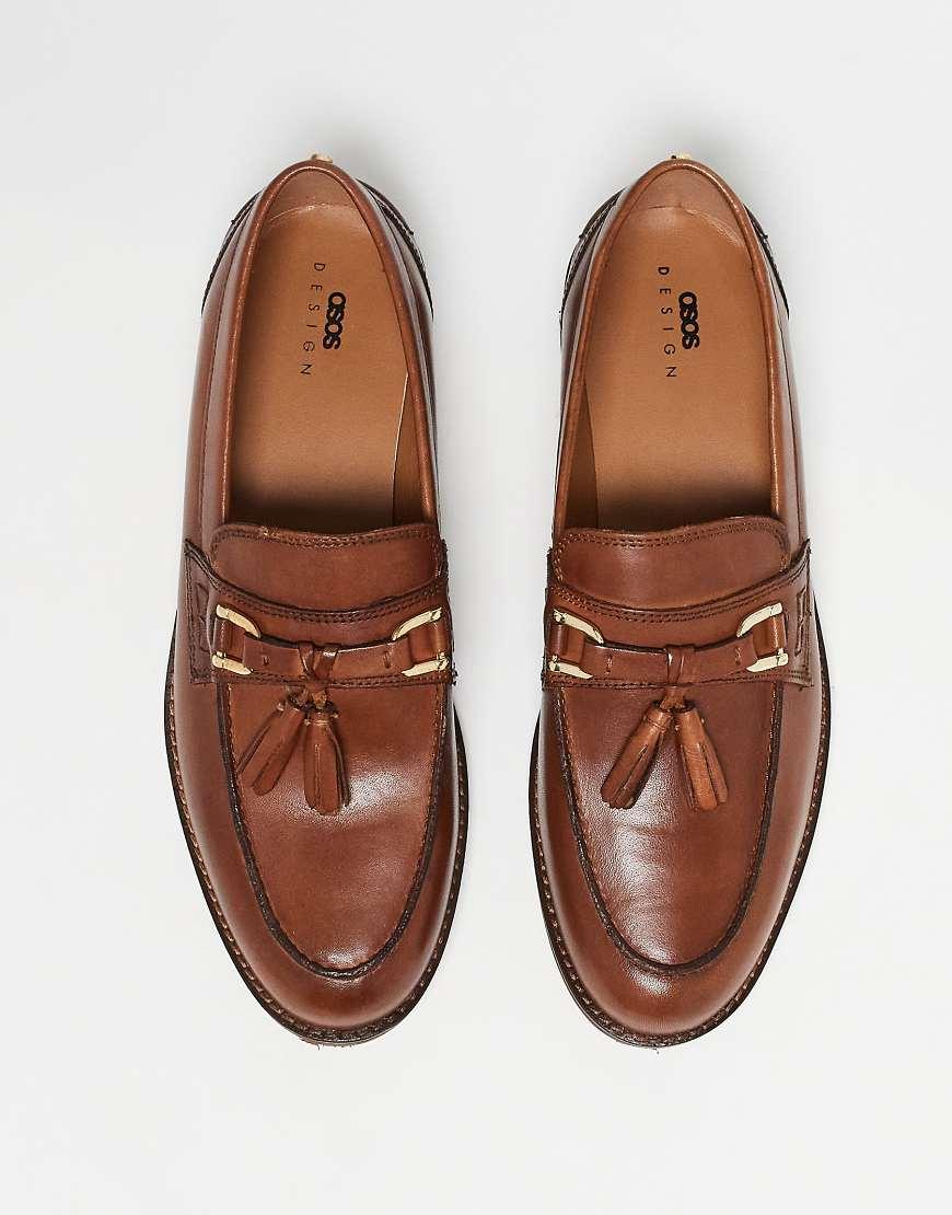 Loafer Shoes Asos Moccasins ASOS Tassel Loafers In Brown For Men