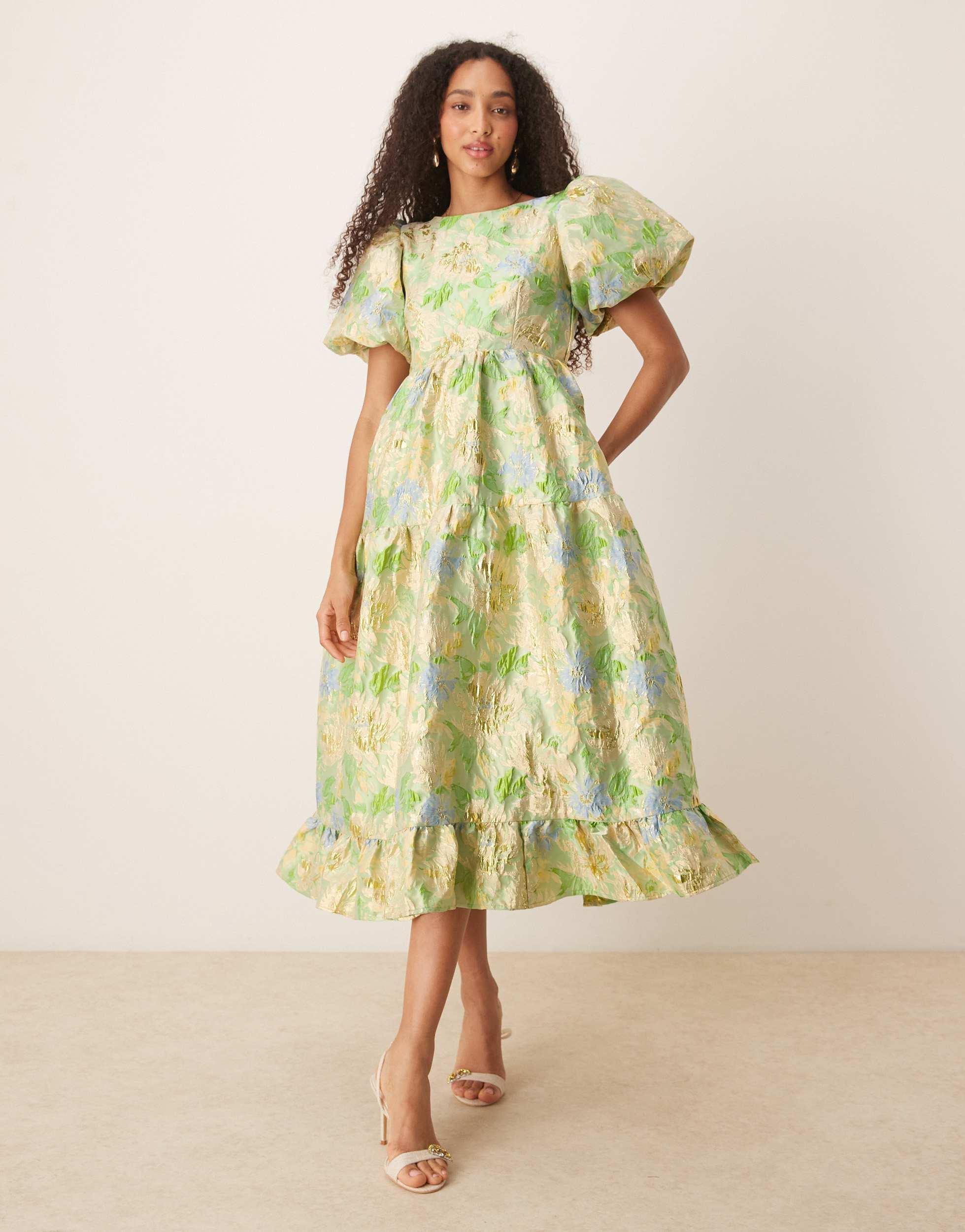 ワンピース sister jane Adella Jacquard Midi Dress sister jane》Adella Jacquard Midi Dress | épine