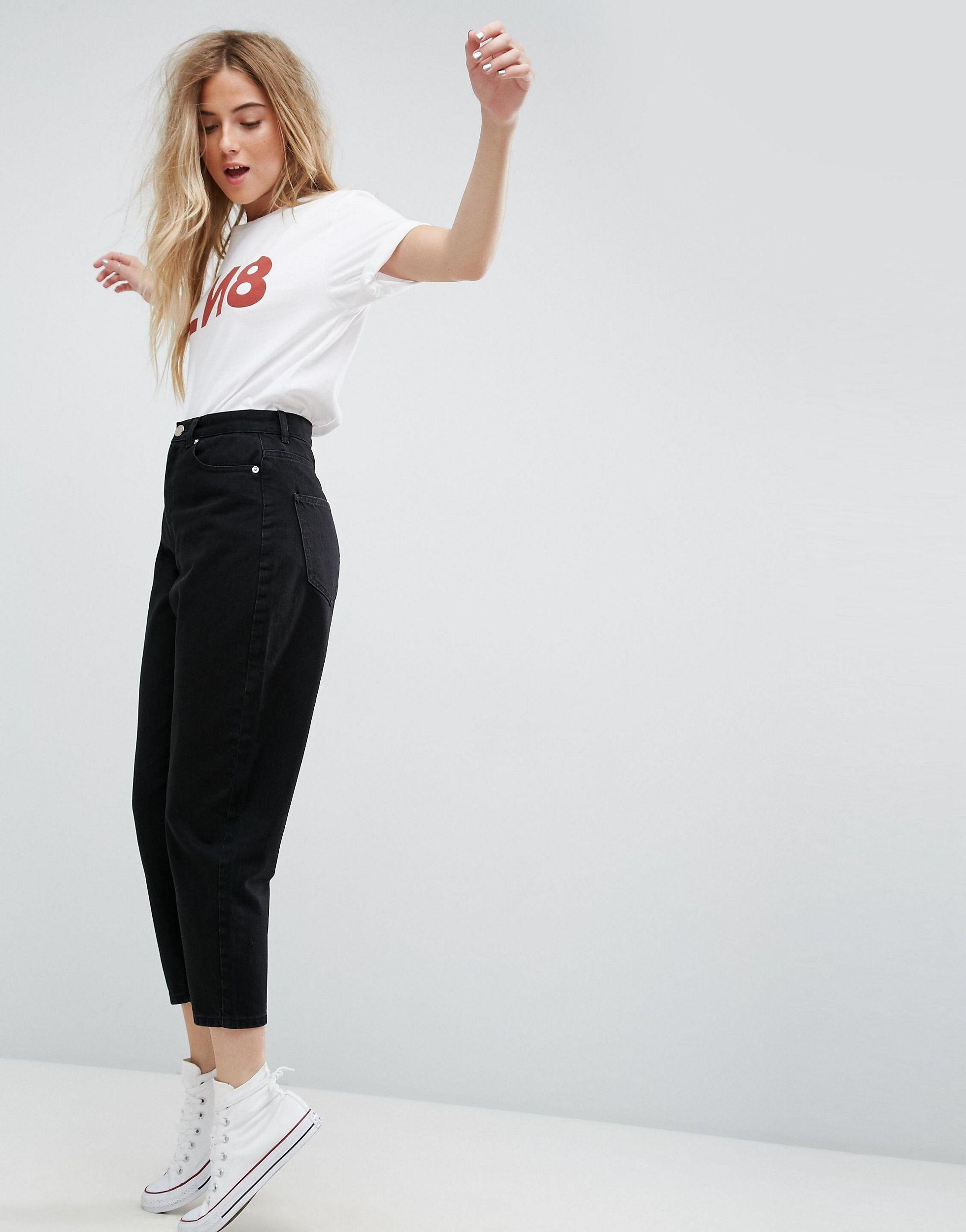 balloon leg jeans black
