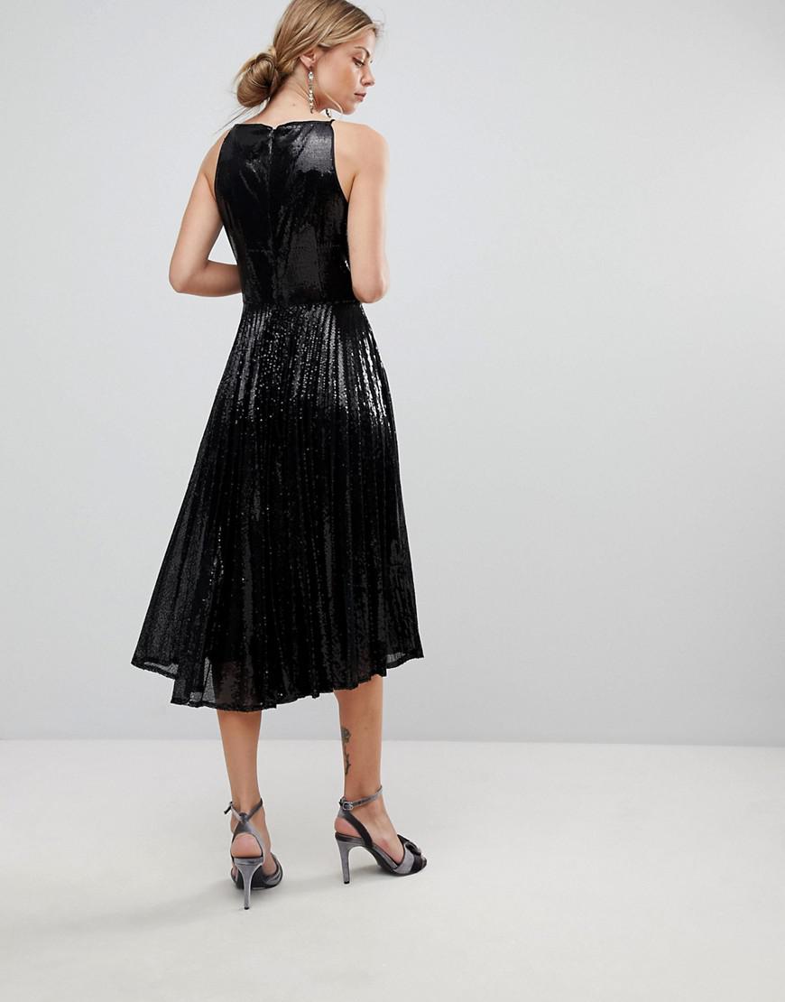 pleated sequin dress