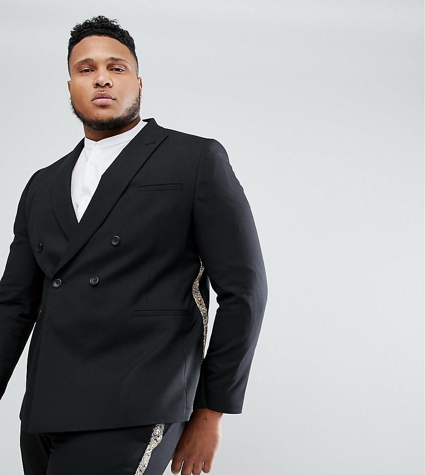 ASOS Denim Asos Plus Skinny Double Breasted Suit Jacket in Black for Men -  Lyst