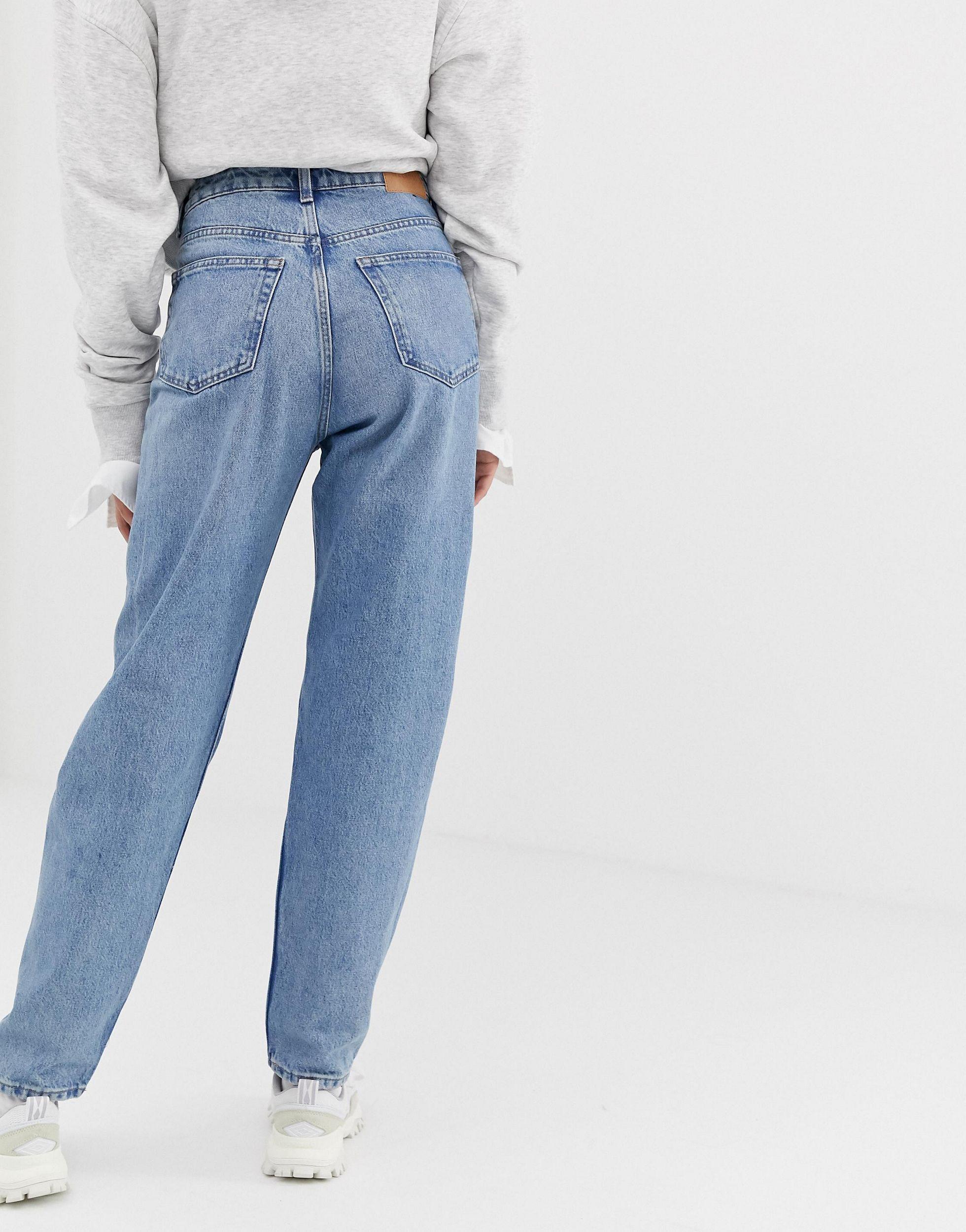 Weekday Lash Cotton Oversized Mom Jeans in Blue | Lyst