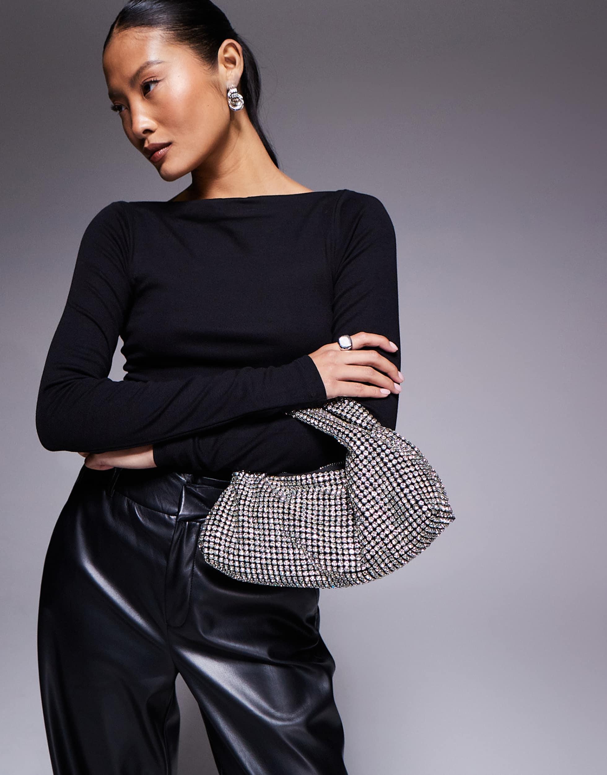 River Island - Sac bandoulière avec breloque - Noir