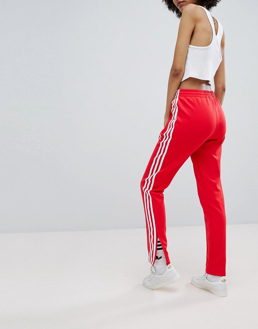 adidas Originals Originals Adicolor Three Stripe Track Pants In Red - Lyst