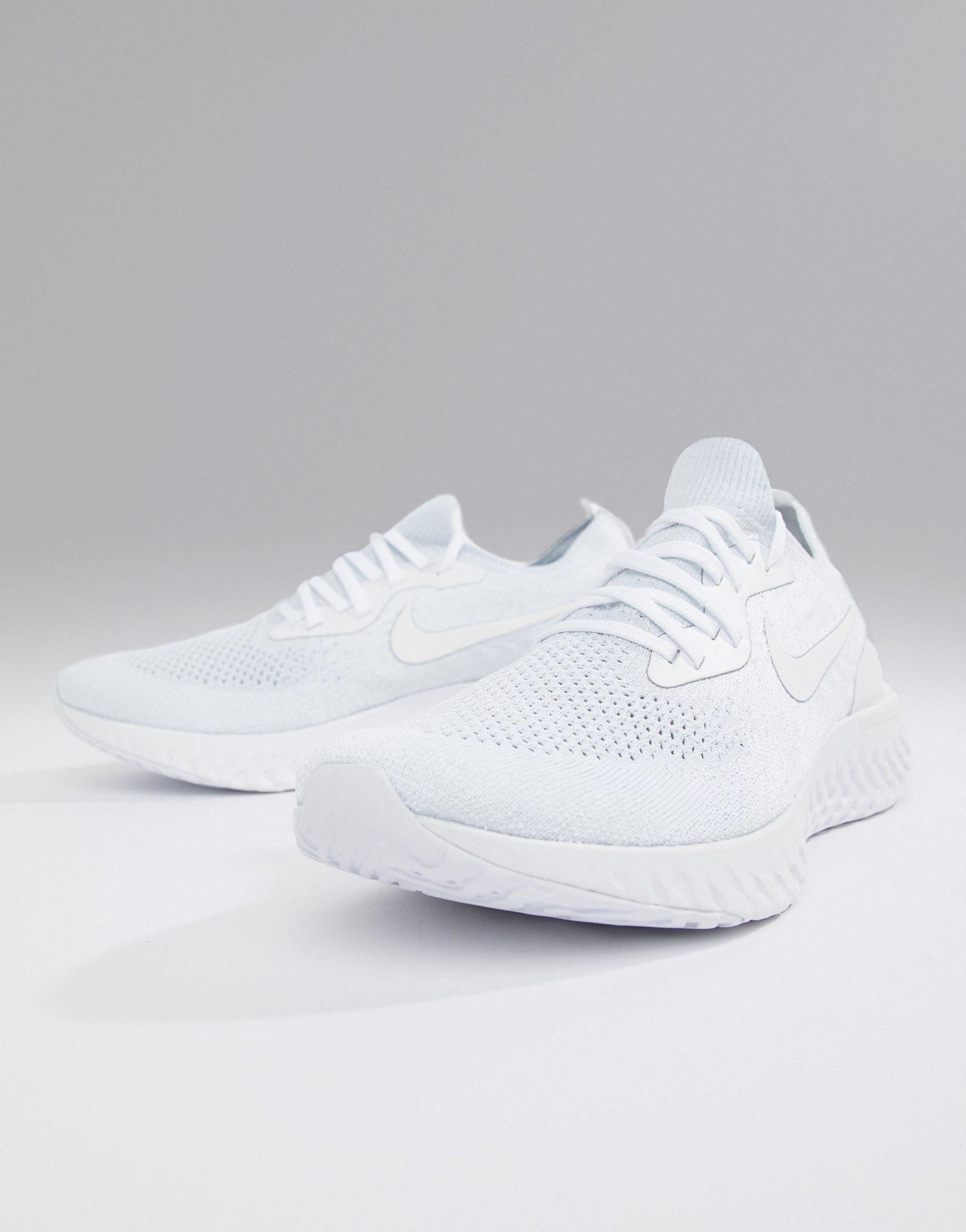 Nike Epic React Flyknit Trainers in White for Men | Lyst Australia