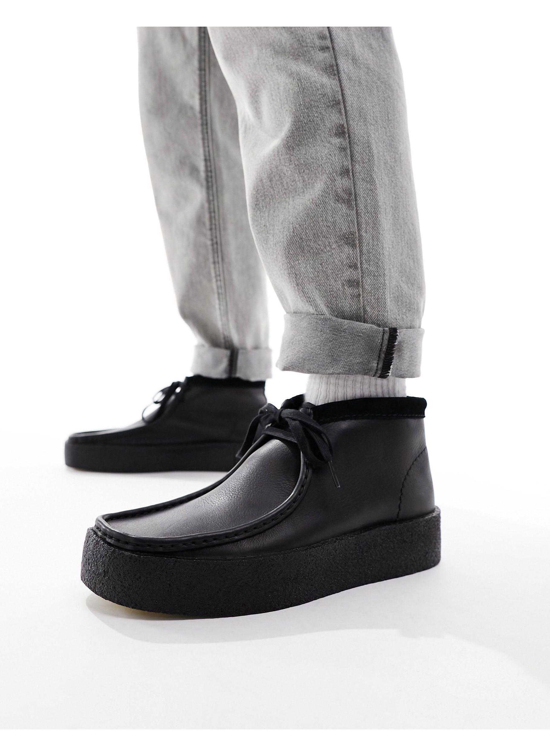 Clarks Wallabee Cup Sole Boots in Black for Men | Lyst Australia