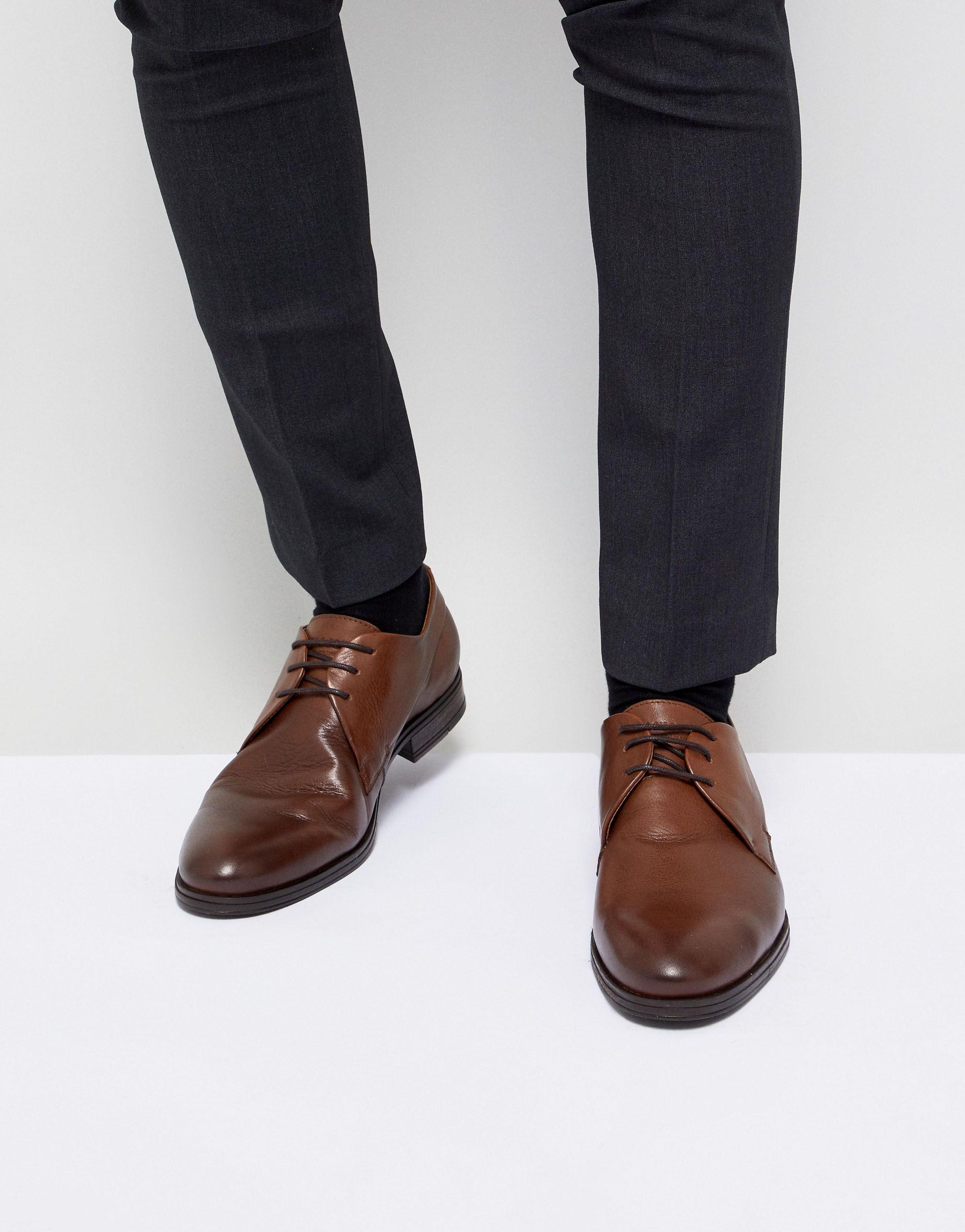 Jack & Jones Premium Leather Derby Shoes in Brown for Men | Lyst