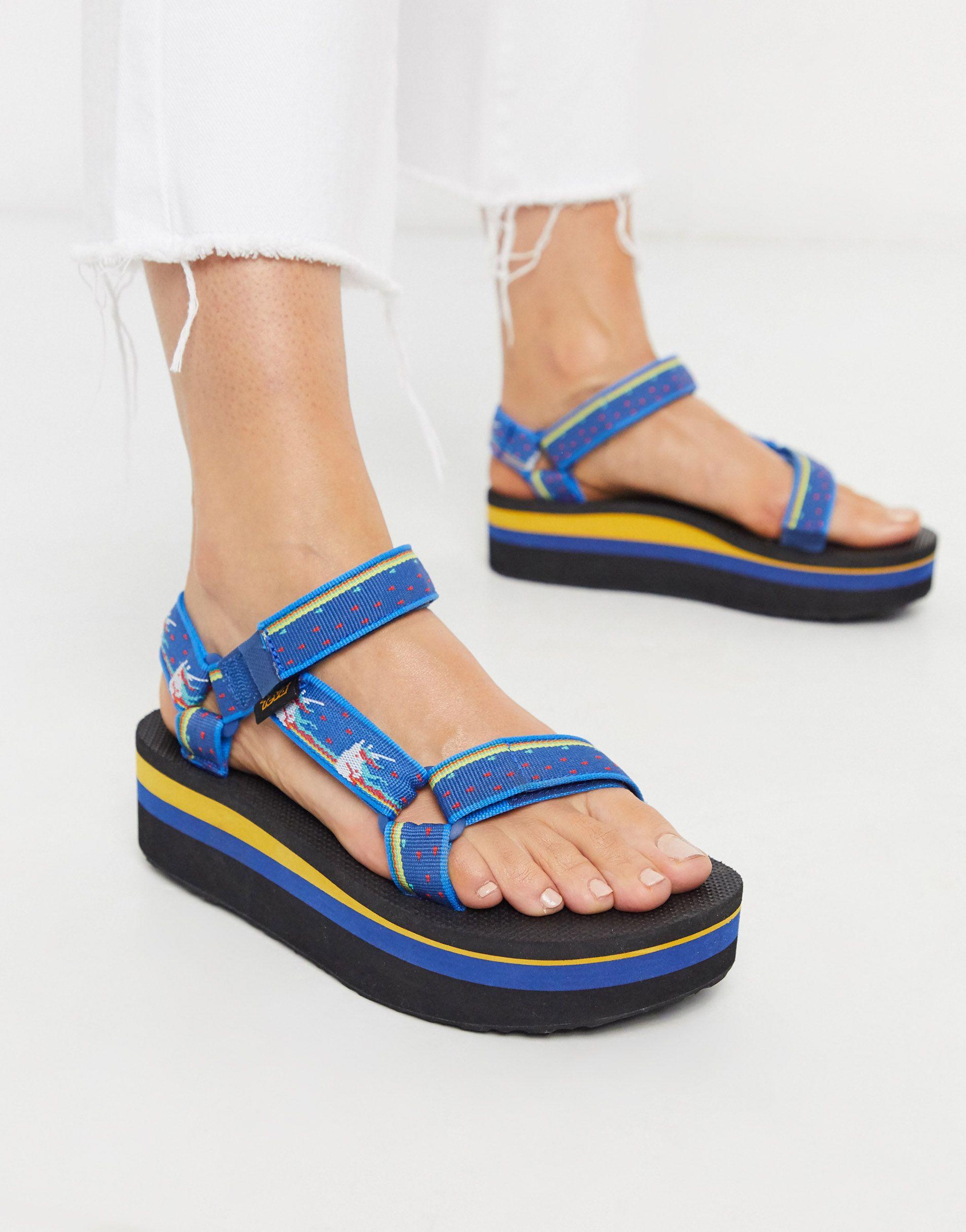 Teva Flatform Universal Chunky Sandals in Blue - Lyst