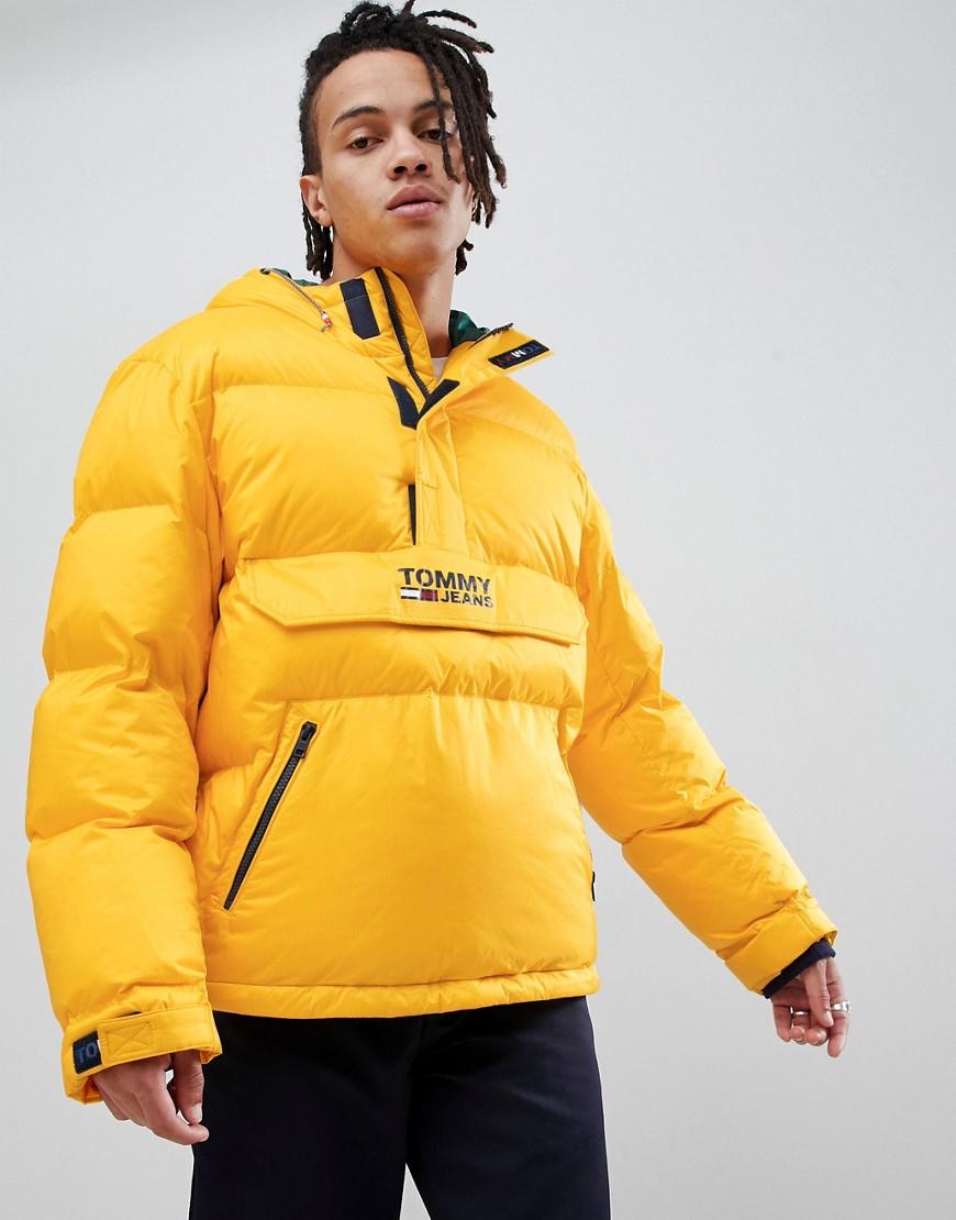 tommy jeans hooded down overhead puffer jacket