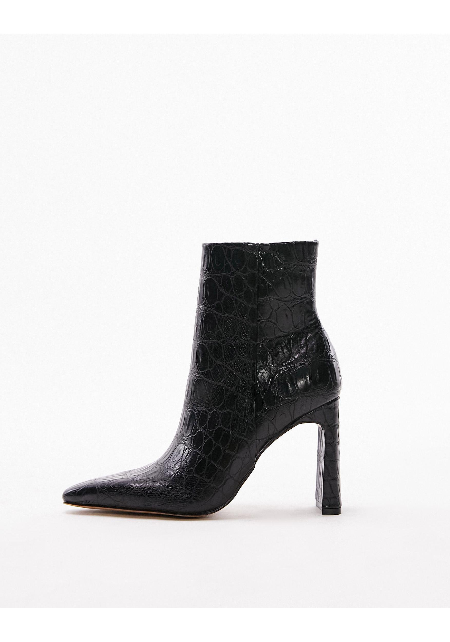 TOPSHOP Ophelia Pointed High Heel Ankle Boot in Black | Lyst