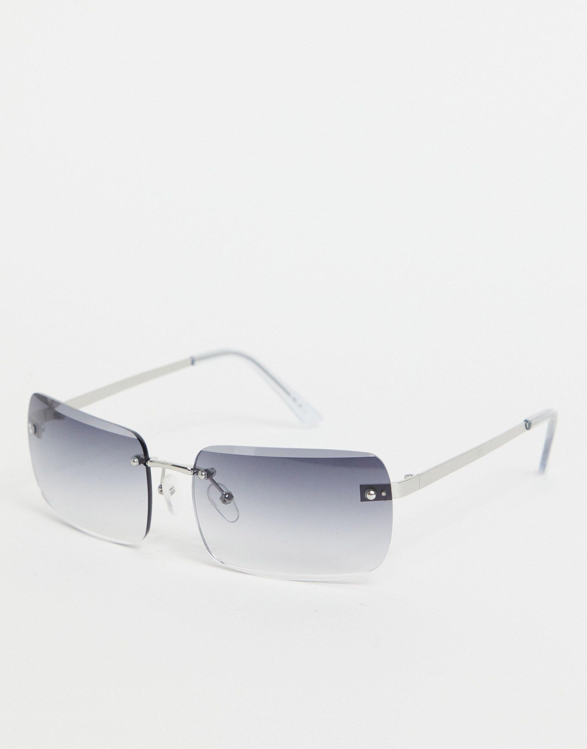 ASOS – randlose, eckige sonnenbrille im stil der 90er-jahre mit leicht  getönten gläsern in Grau | Lyst DE