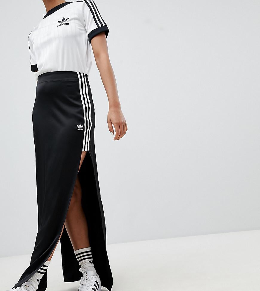adidas Originals Fashion League Maxi Skirt With Extreme Slit in Black ...