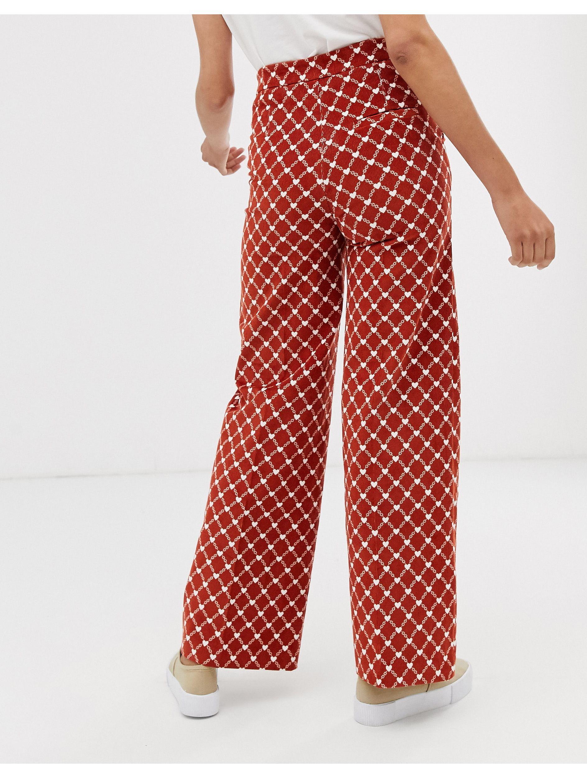 Monki Denim Heart Chain Print Cord 