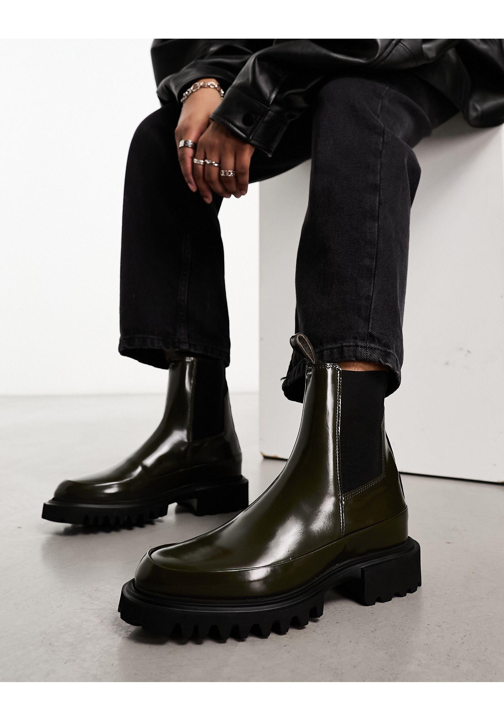 オールセインツ AllSaints Harlee Boot レディース ブーツ Cream White All Saints Harlee Lug Sole Chelsea Boot In Tan - 65% Off