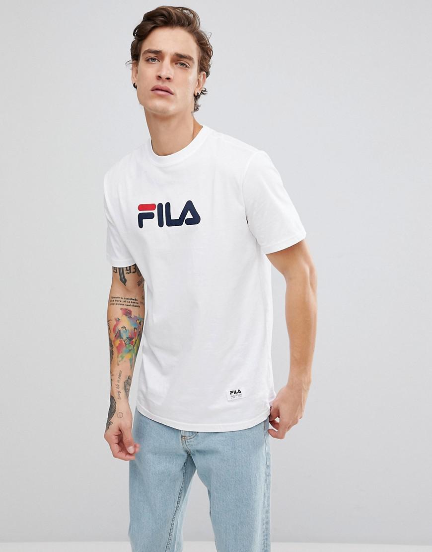 Fila Fila Black Line T Shirt With Large Logo In White For Men Lyst