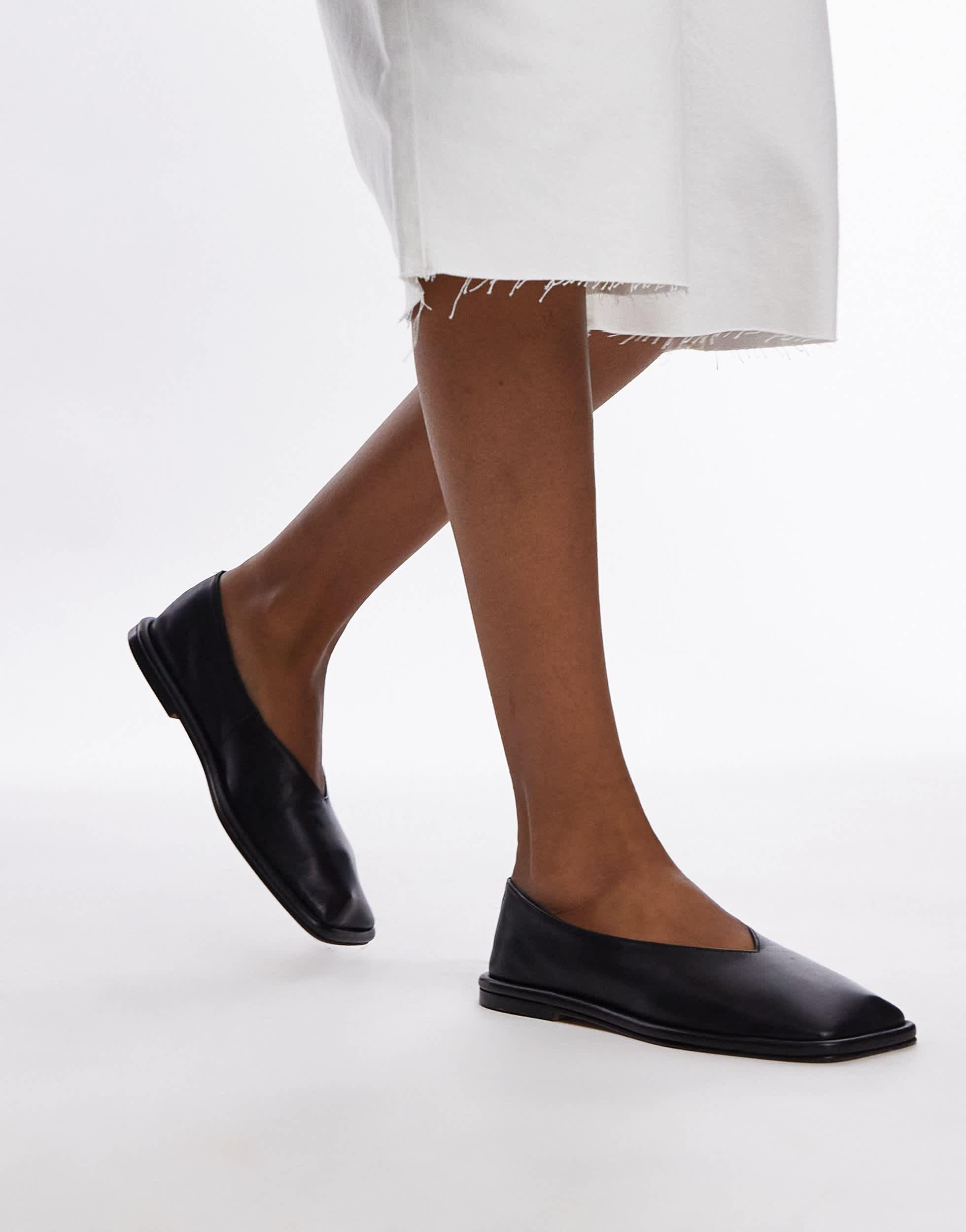 Chaussures Plates NOTHING ELSE En Cuir Noir - Taille 36 - Occasion En Très Bon état