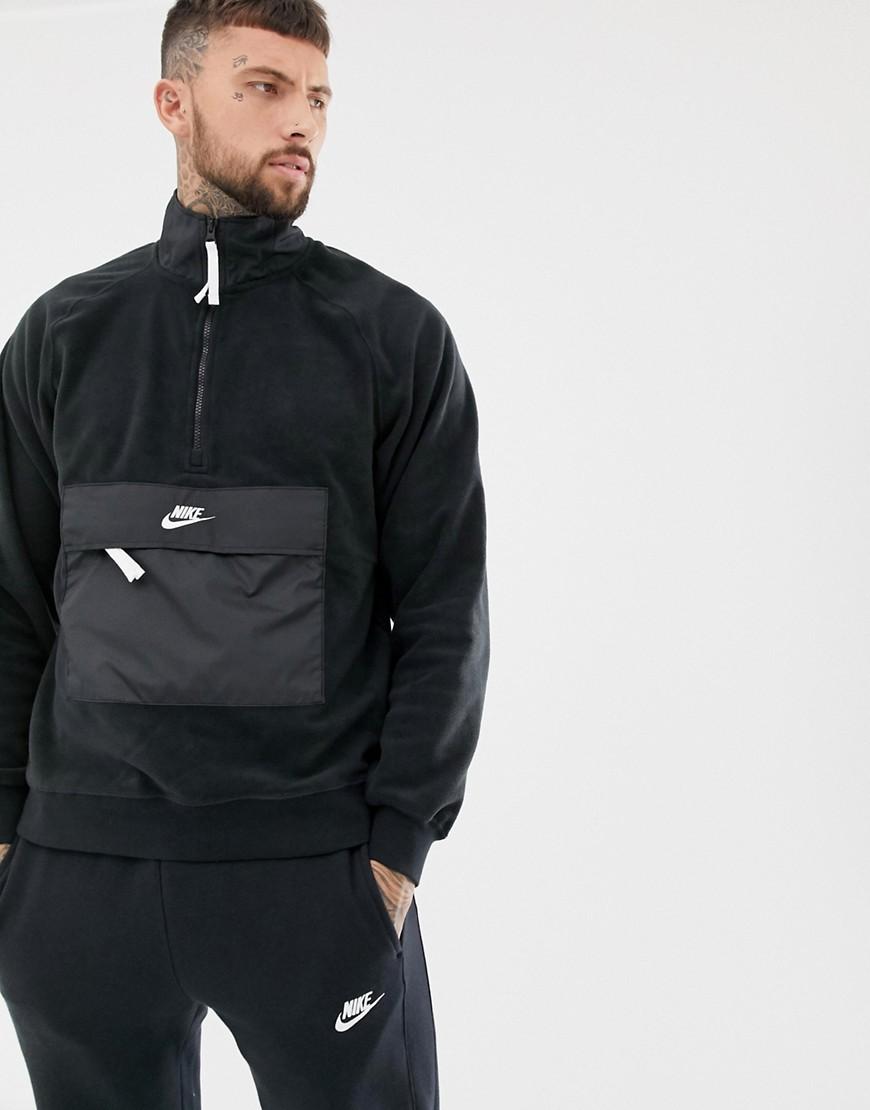 Sudadera negra de borreguito con media cremallera 929097-010 de Nike de  Polar de color Negro para hombre | Lyst