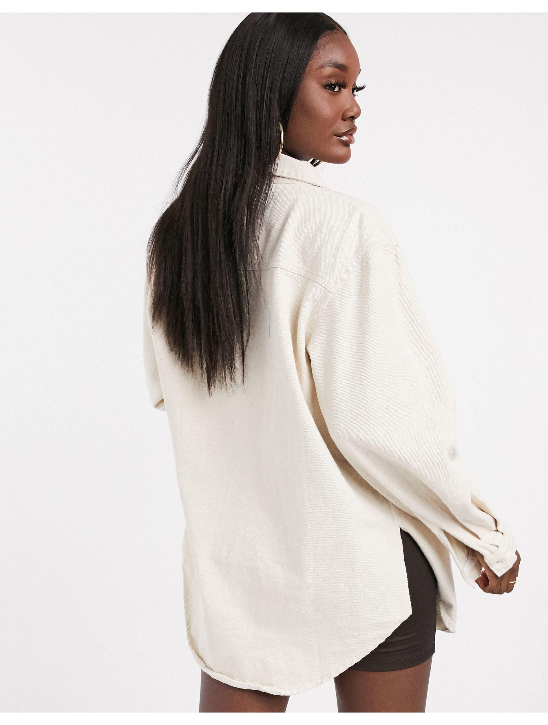 oversized denim boyfriend shirt