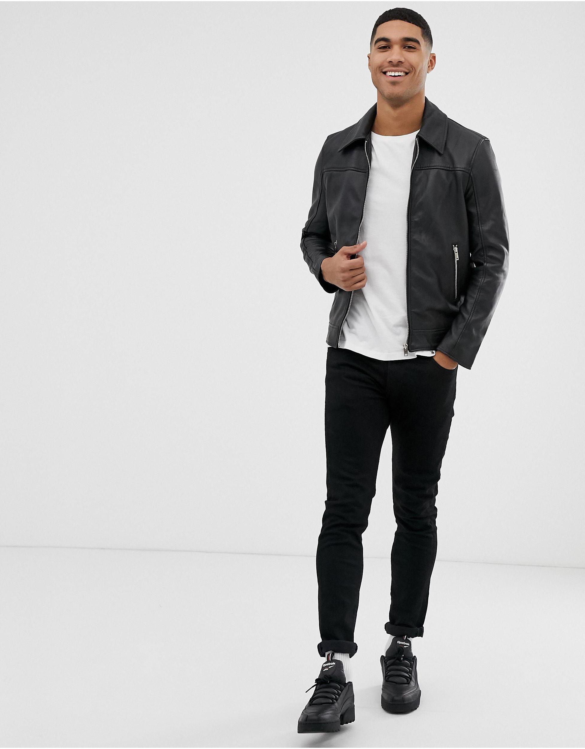 tall slim leather jacket