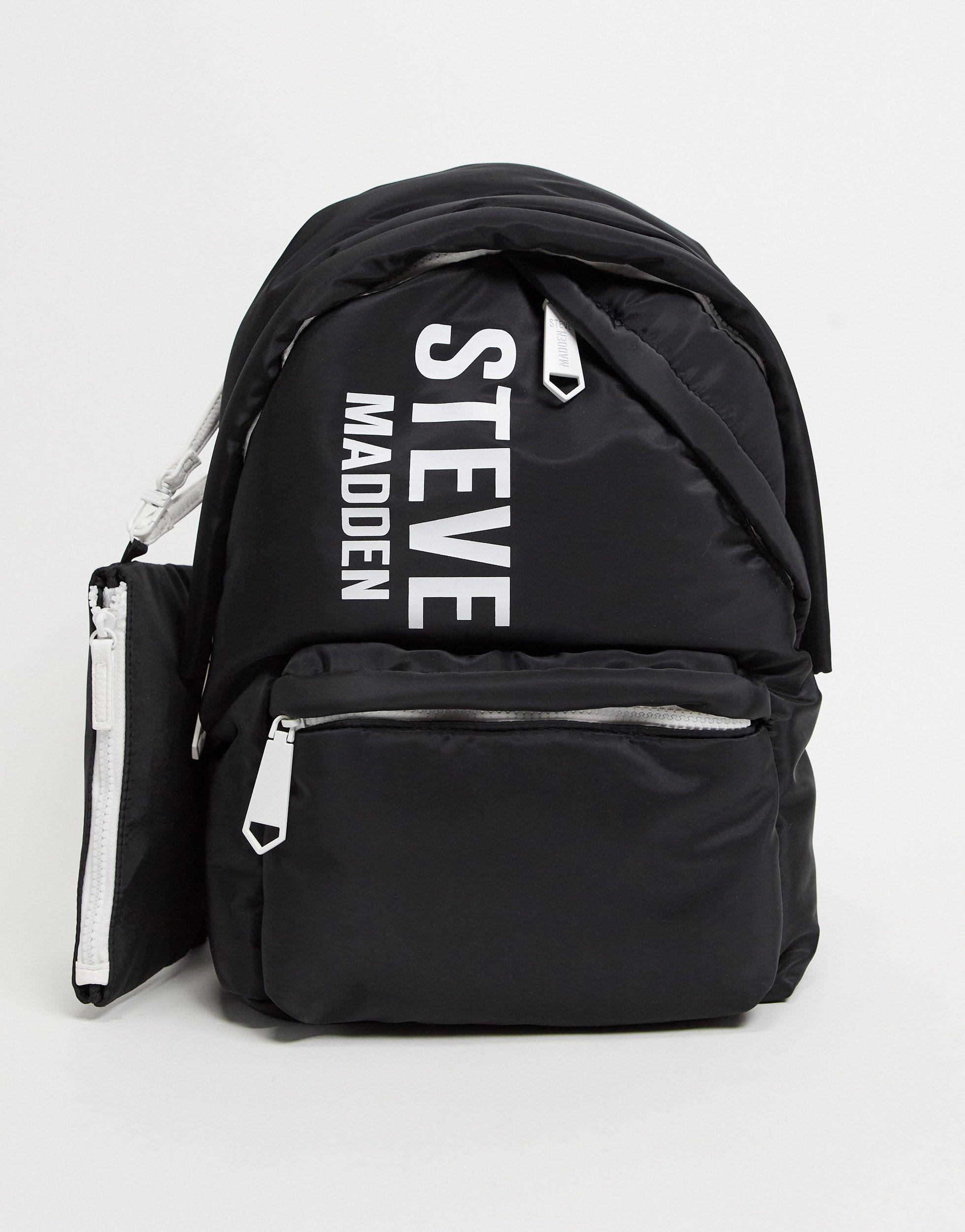 Steve Madden Nepal Logo Backpack With Wristlet in Black - Lyst