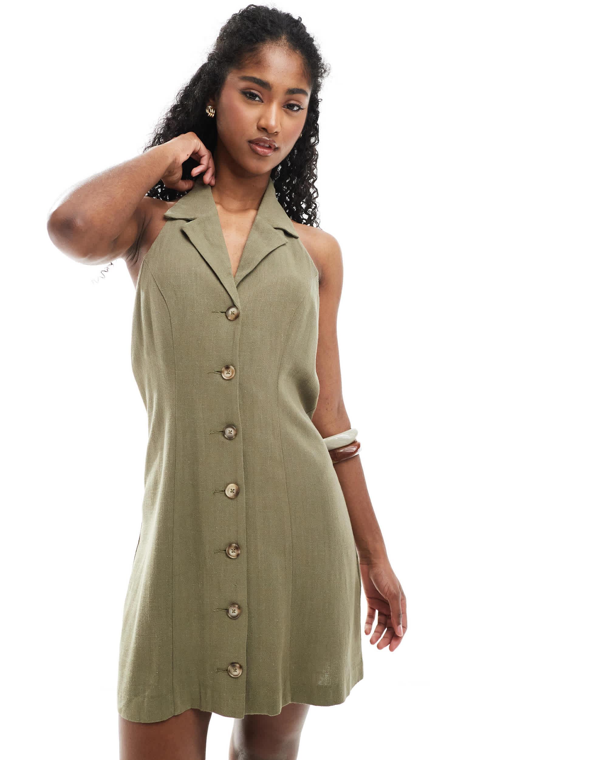 chinese dress ladies Middle Ground Linen Maxi Dress main image 1