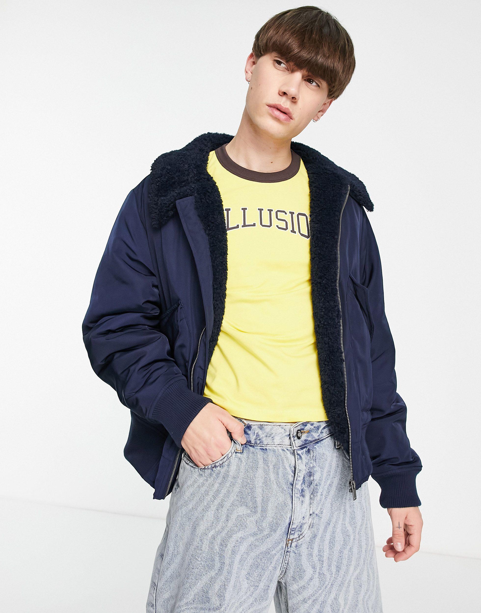 Collusion Bomber Puffer Jacket With 