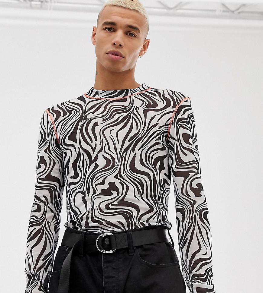 zebra print mesh top