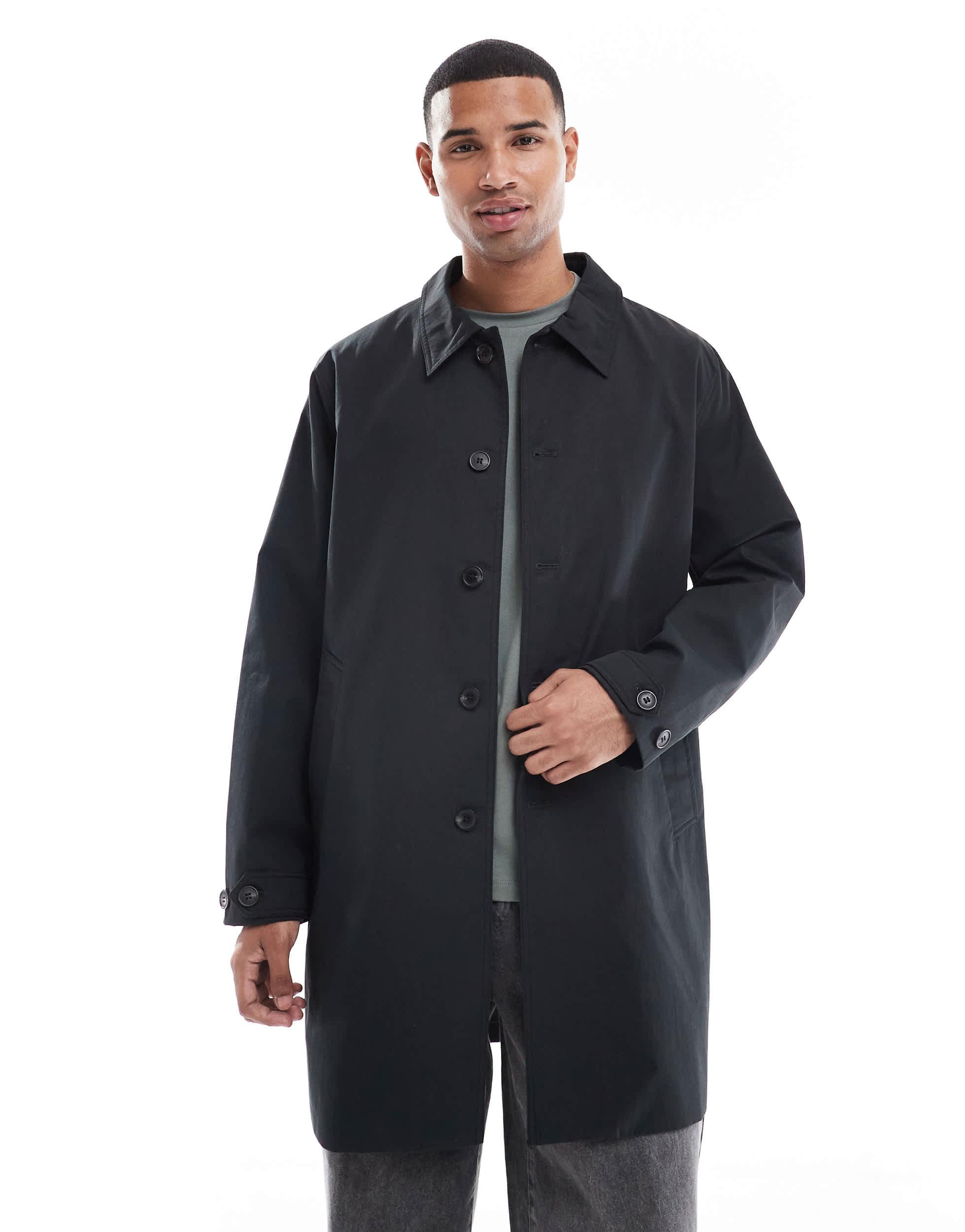 Jack & Jones Jornorrebro Wool Blend Mac Coat – Cappotto Misto Lana Nero Per Uomo, Taglia XXL