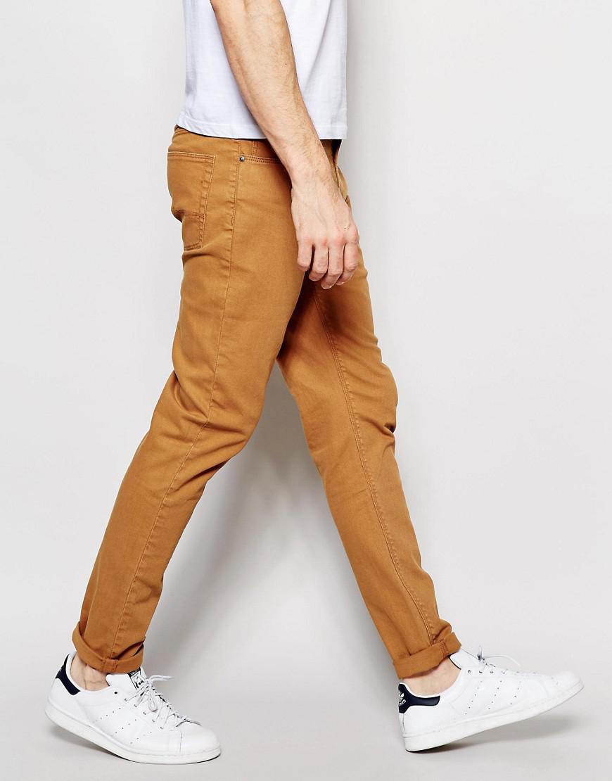 ASOS Denim Skinny Jeans In Tan in Brown for Men Lyst