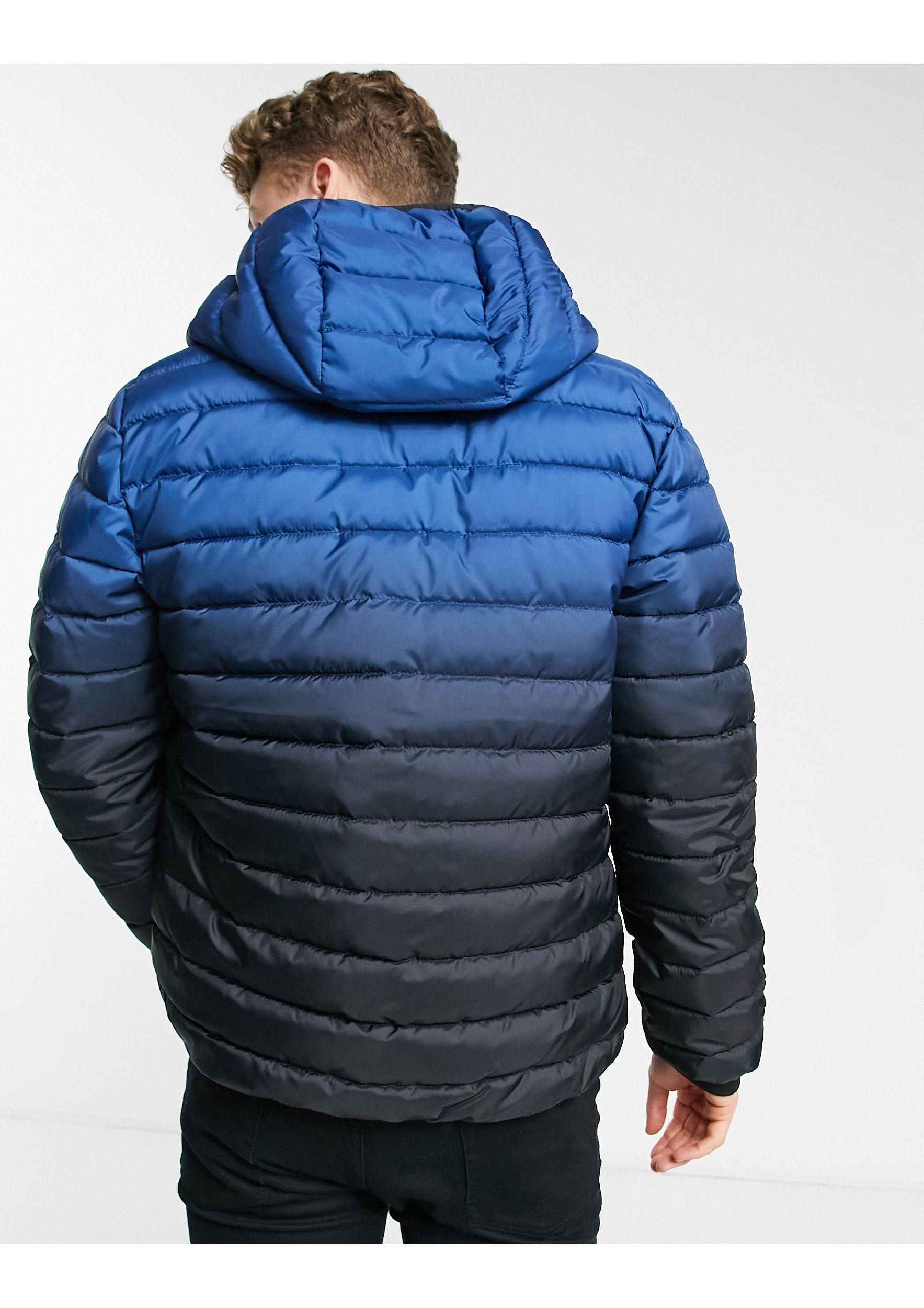 Hollister Ombre Lightweight Hooded Puffer Jacket in Blue for Men | Lyst