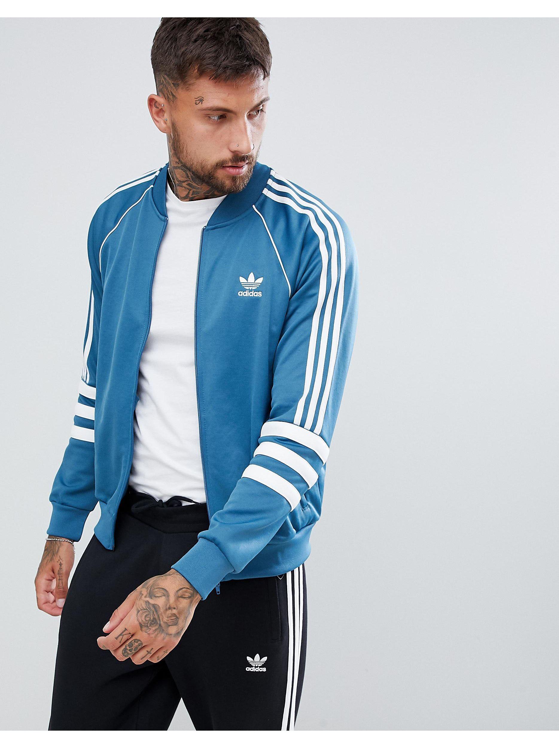 adidas superstar track jacket blue