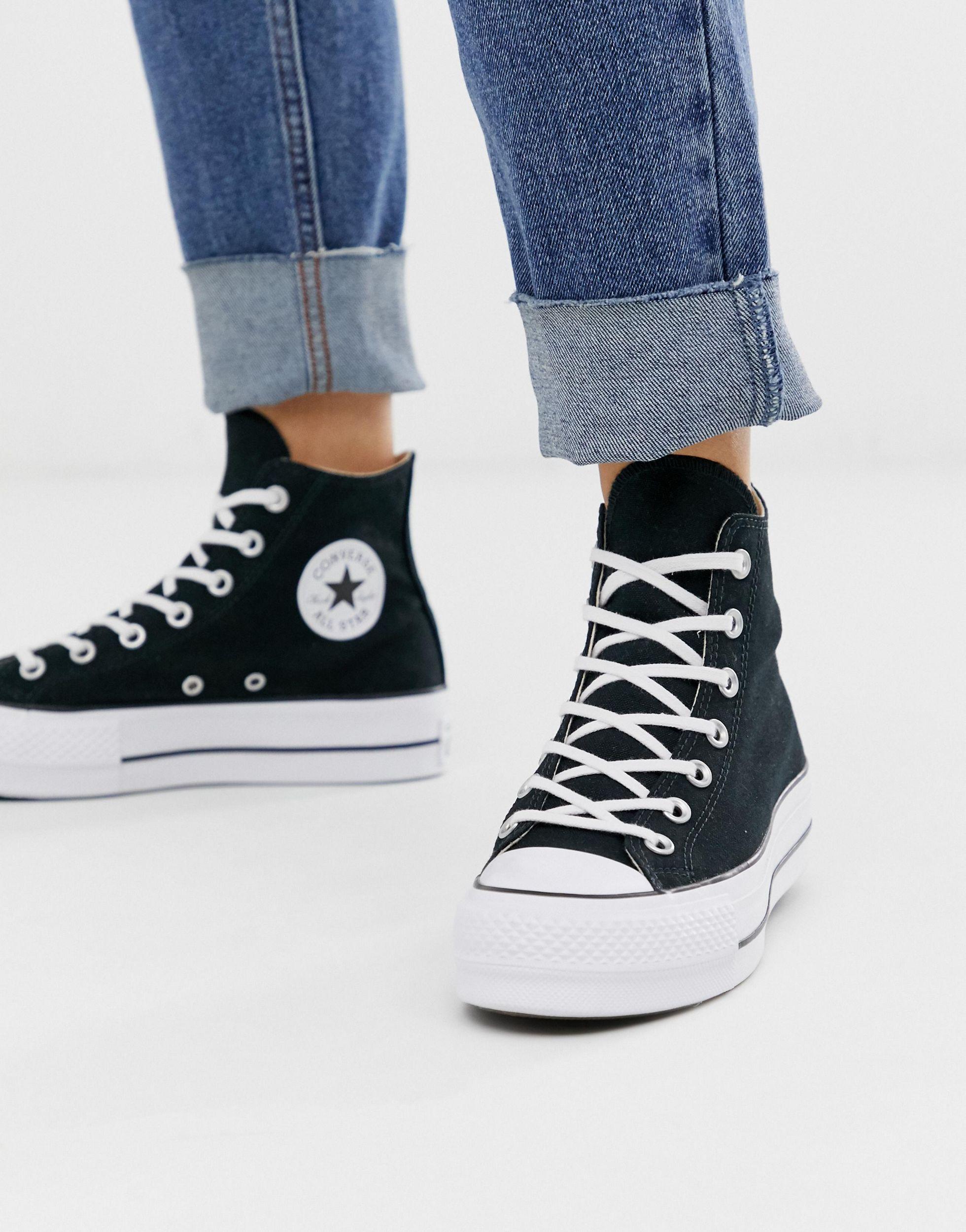 Converse Chuck Taylor Hi Platform Black Trainers | Lyst Canada