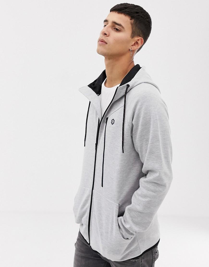 Jack & Jones Denim Core Zip Through Hoodie With Tech Zips in Gray for Men -  Lyst