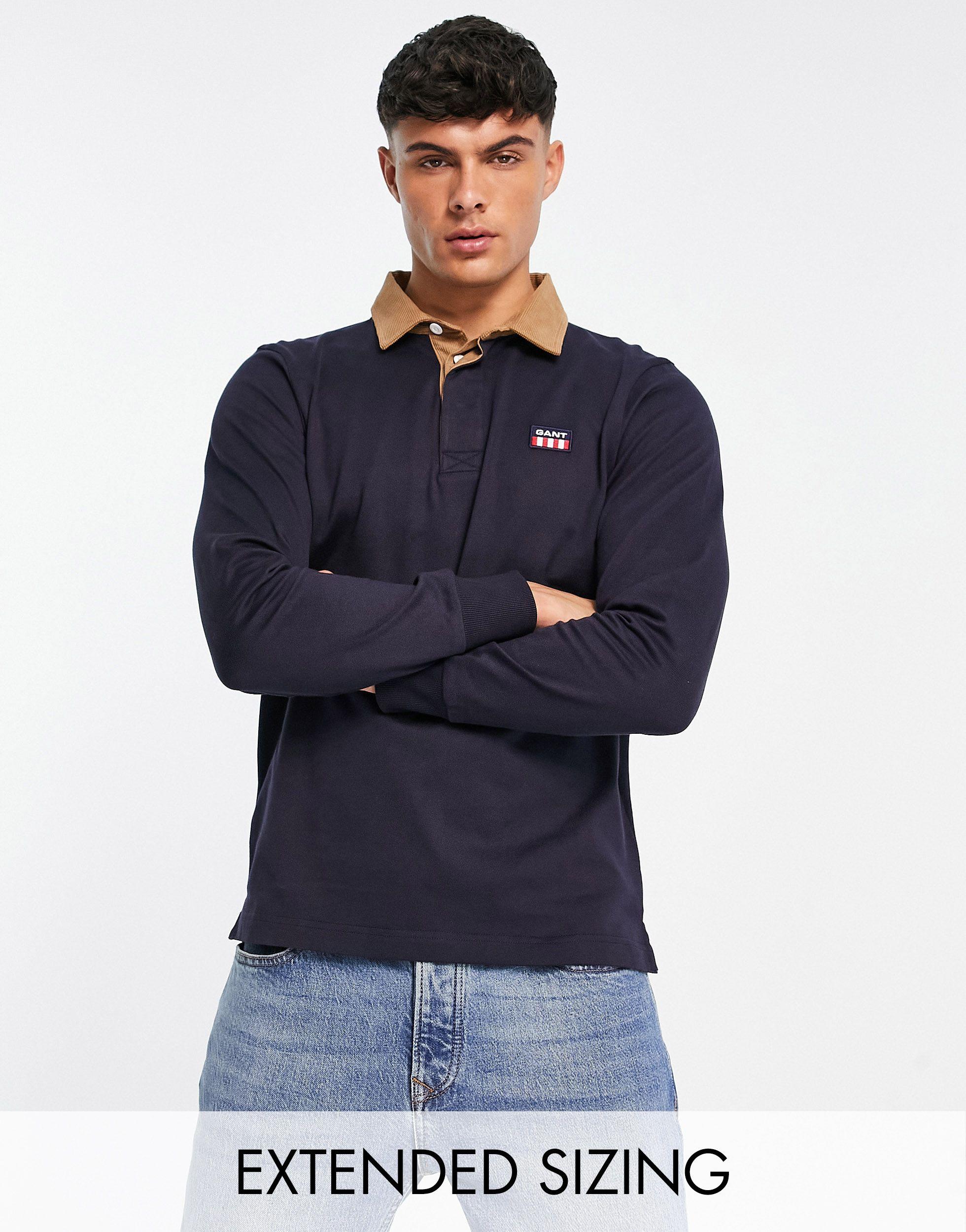 GANT Logo Cord Collar Rugby Polo in for Men | Lyst