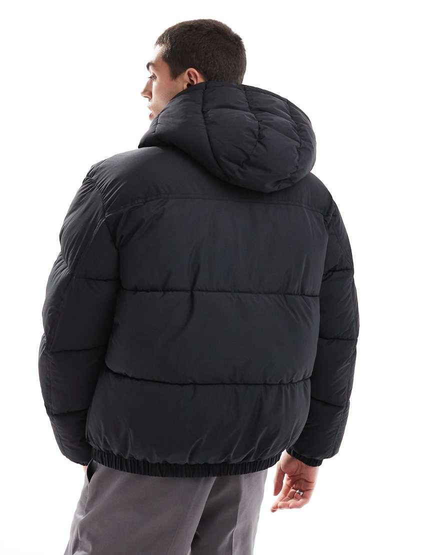 Bershka Puffer Jacket With Hood in Black for Men Lyst UK