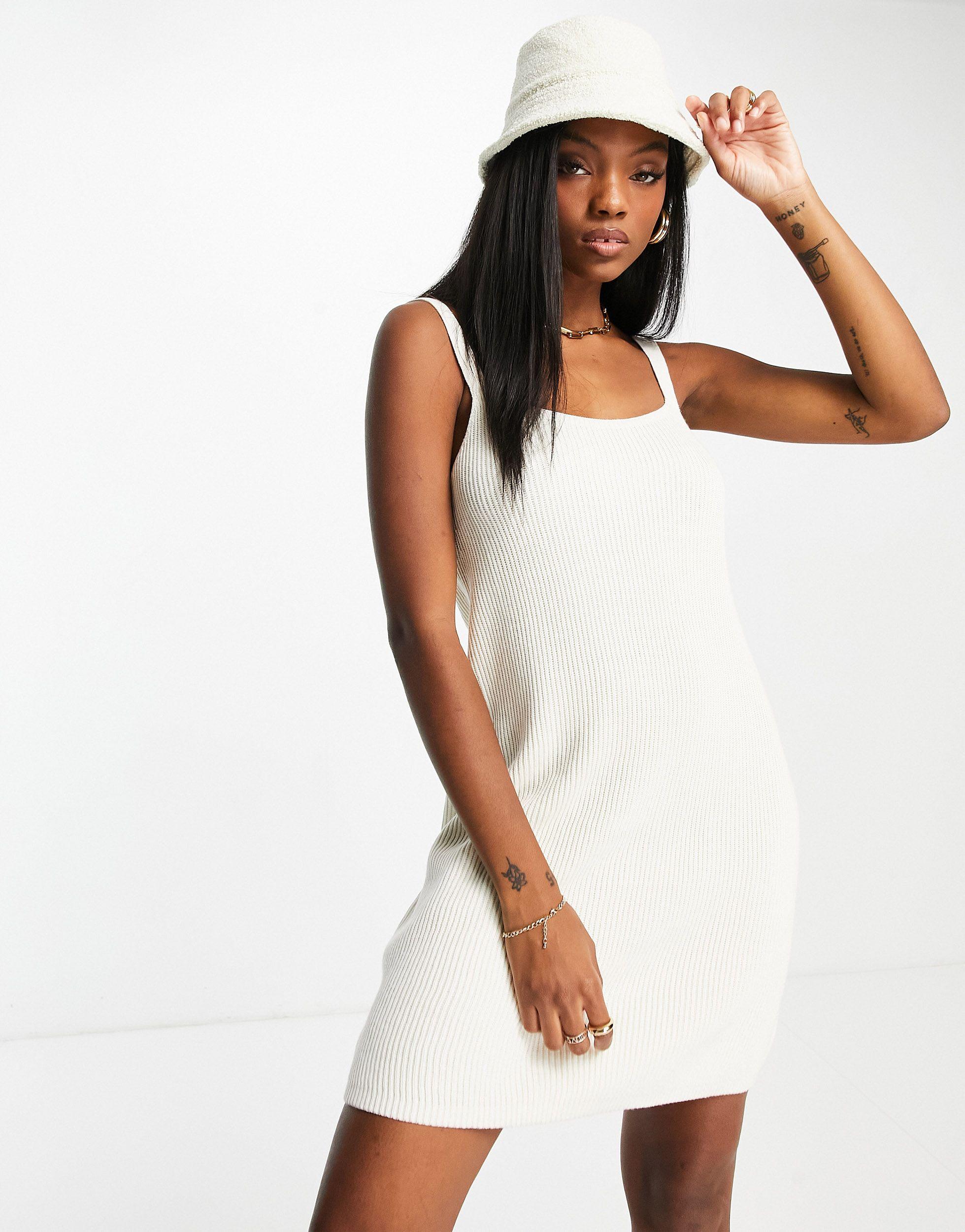 white knit dress mini