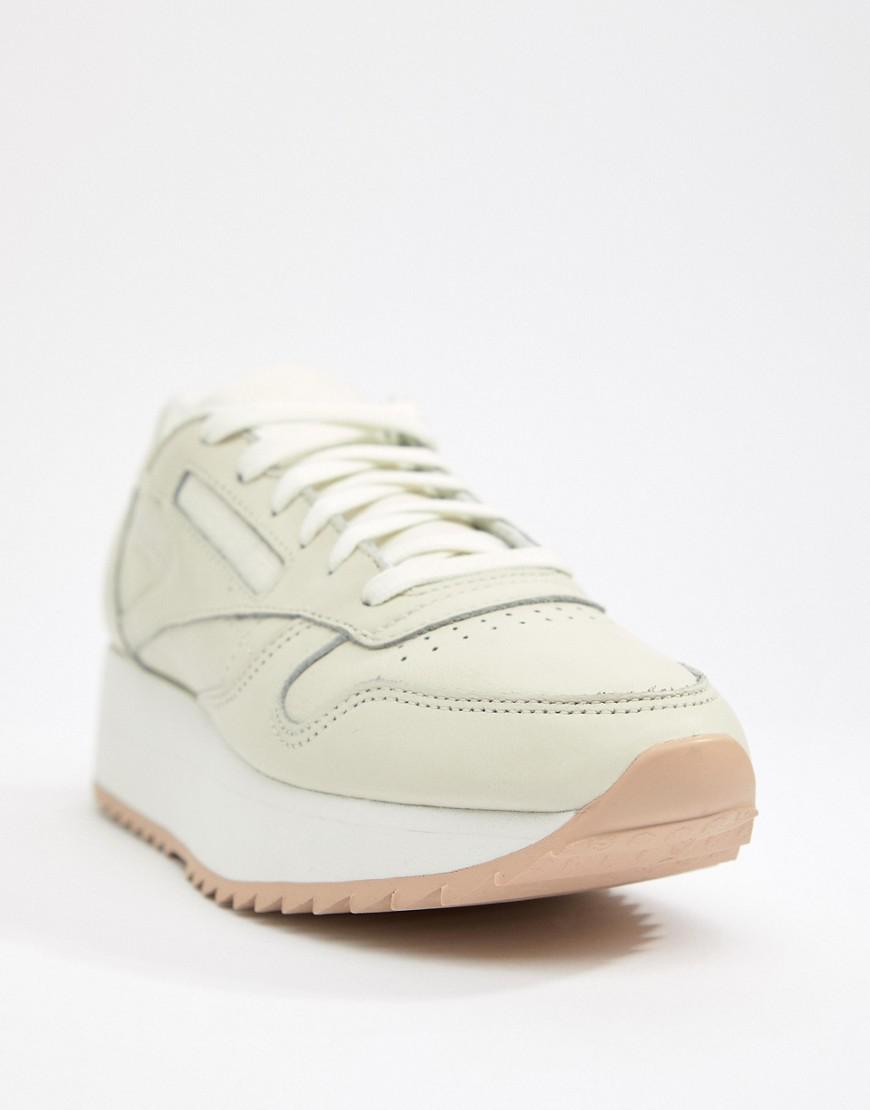 Reebok Classic Leather Double Trainers in White - Lyst
