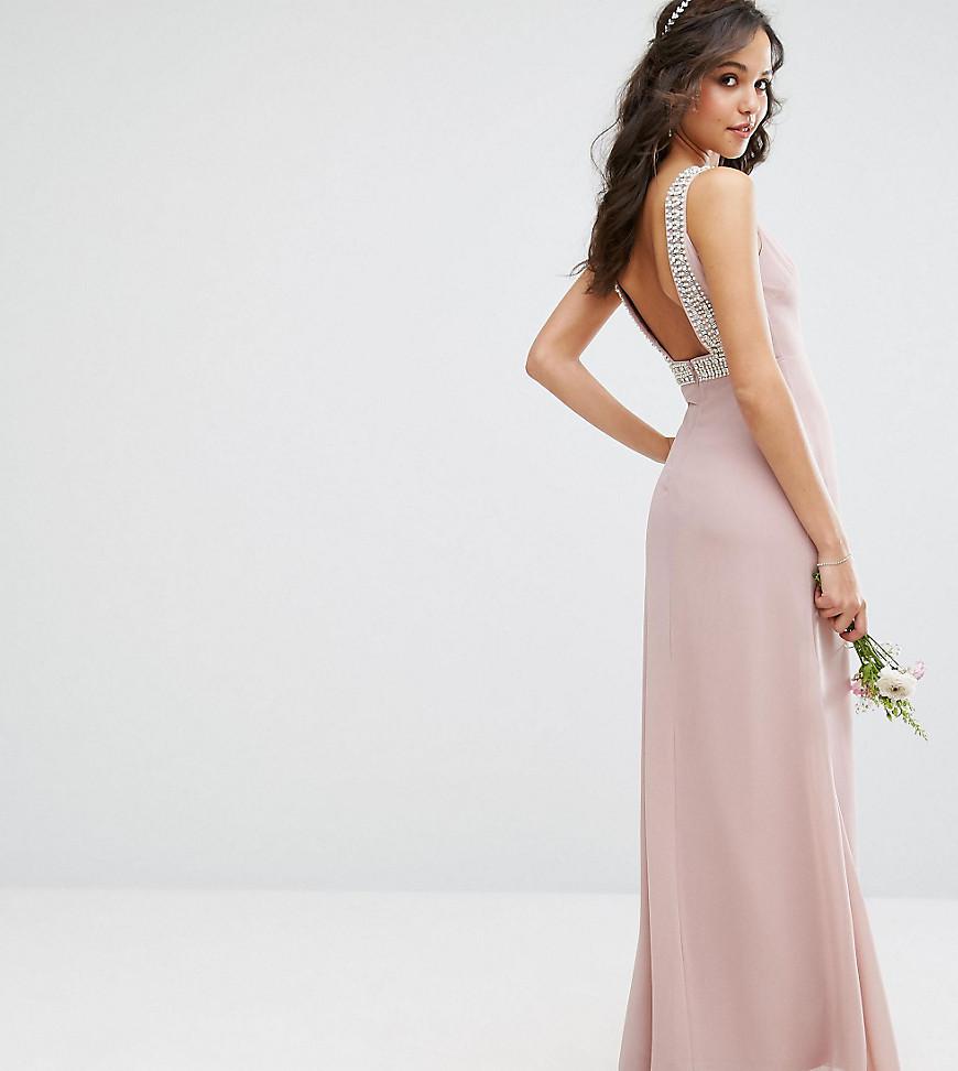 tfnc low v back maxi dress