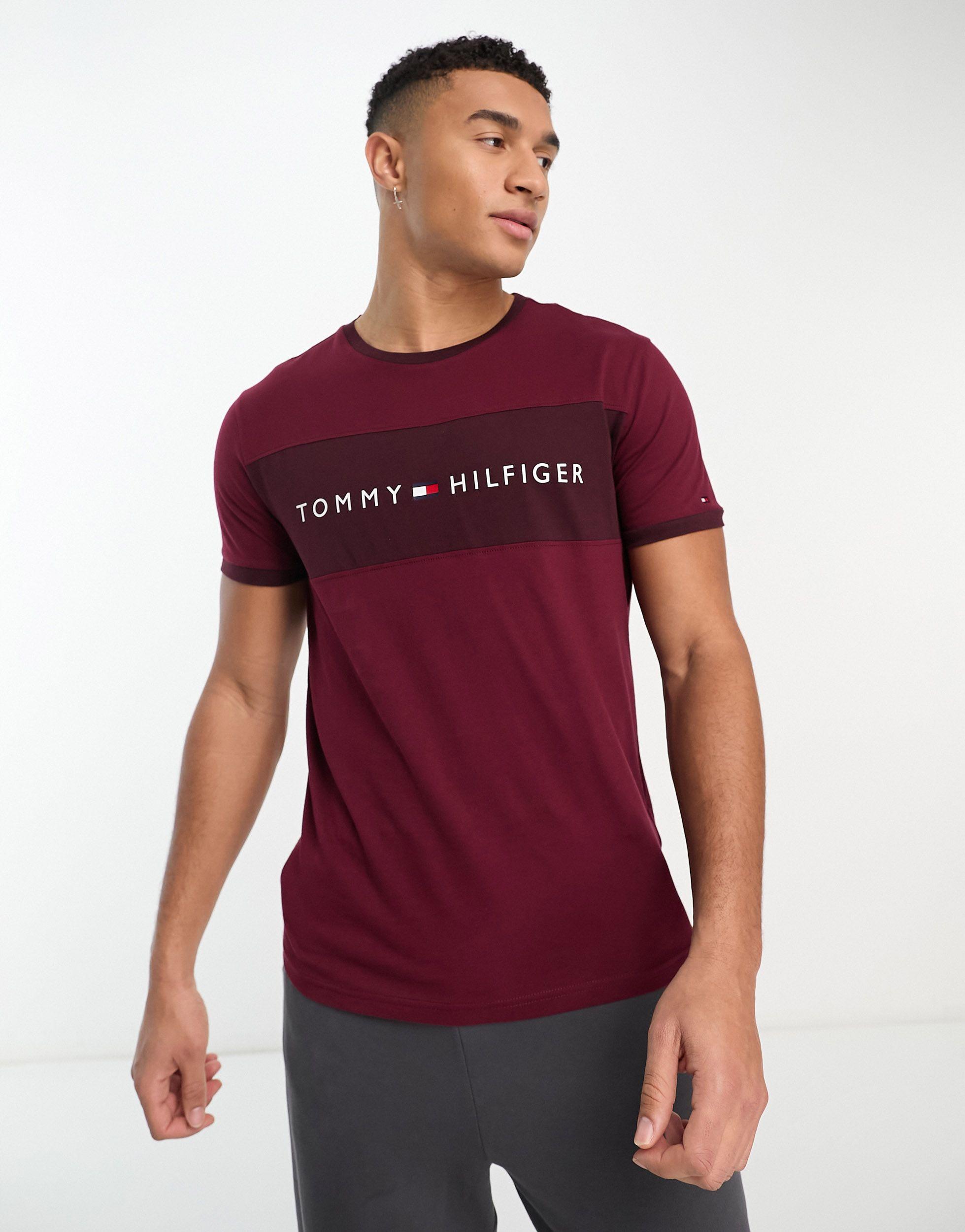 Tommy Hilfiger T-shirt With Front Stripe in Red for Men | Lyst