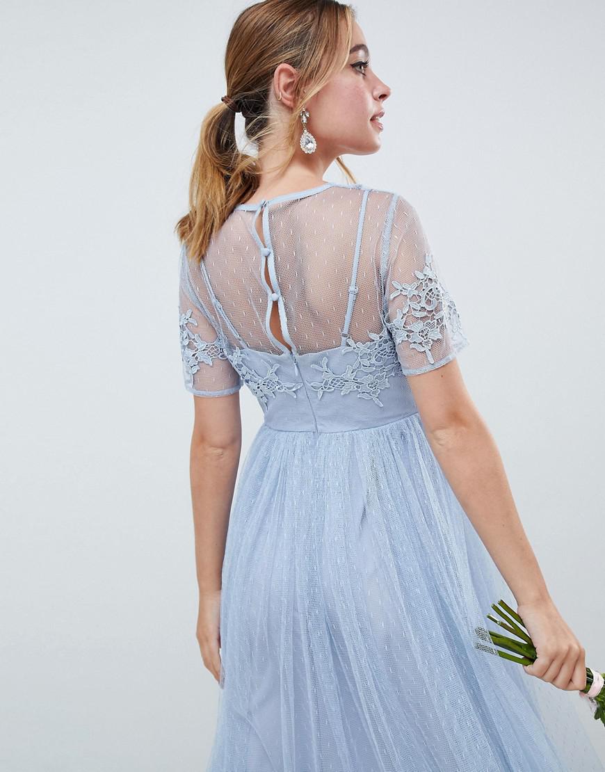 lace mesh overlay maxi dress