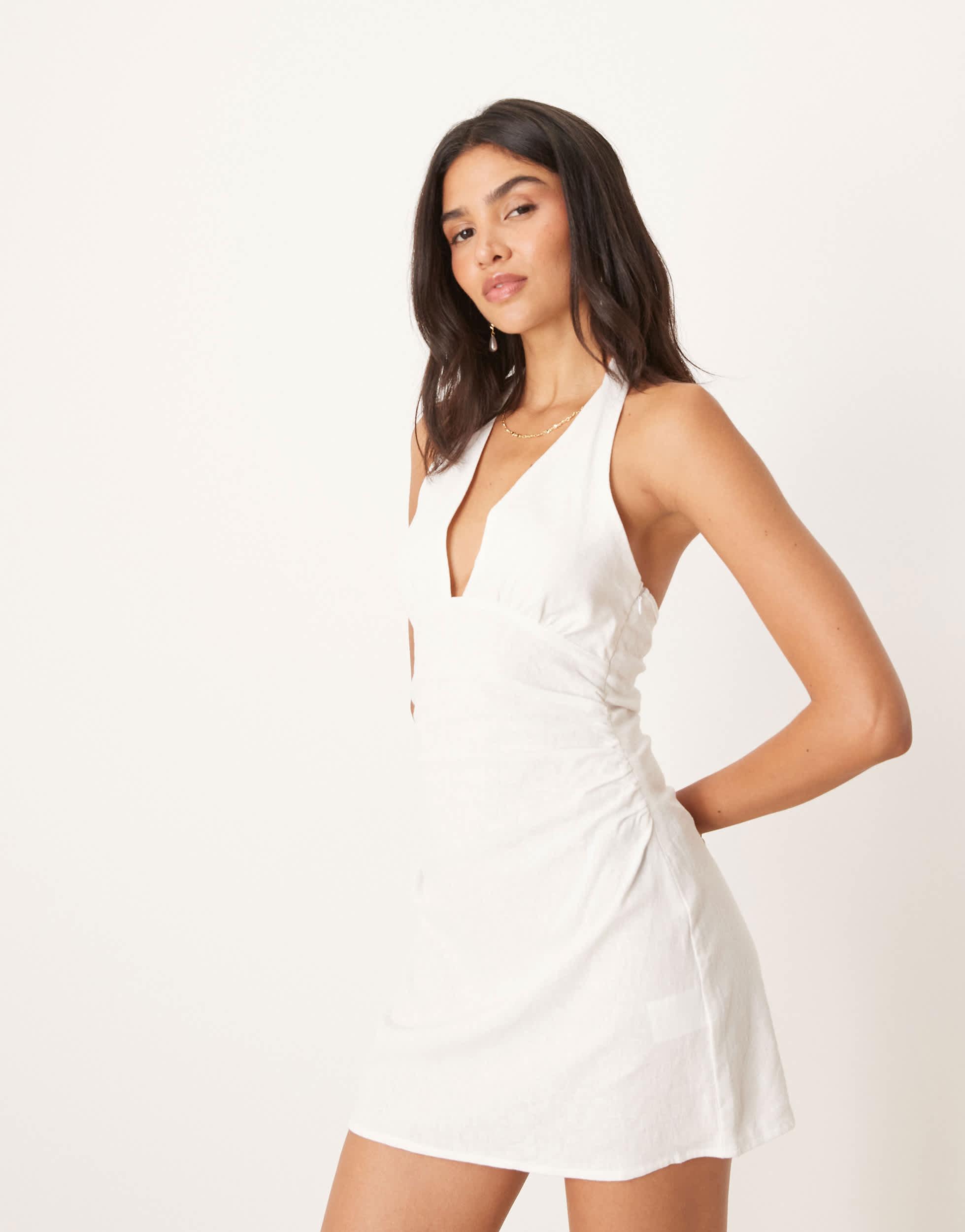 haven halter mini dress Cotton On Sundress in Natural sapphire