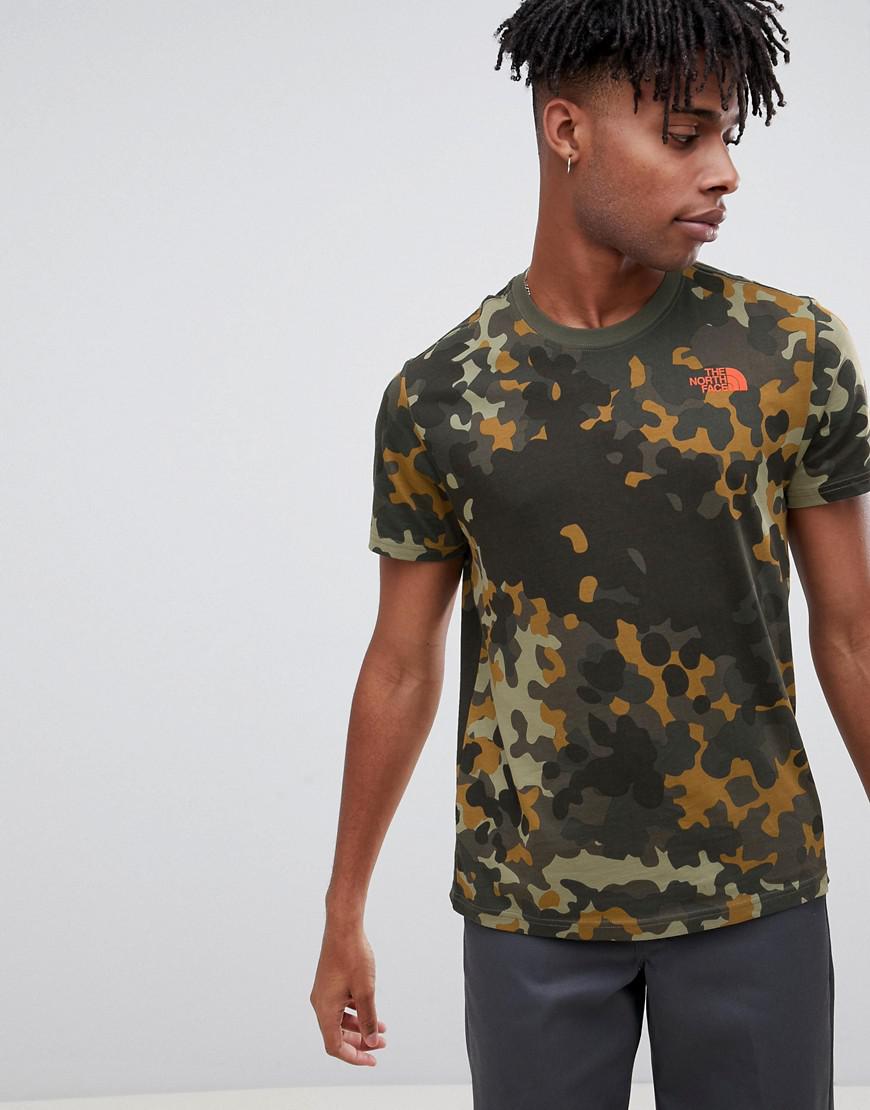 The North Face Denim Red Box T-shirt Macrofleck Camo Print in Green for Men  - Lyst