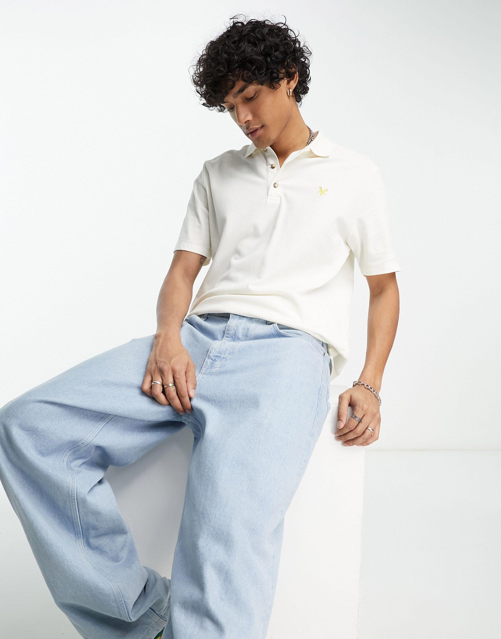 Lyle & Scott Archive Relaxed Fit Pique Polo Shirt in White for Men | Lyst