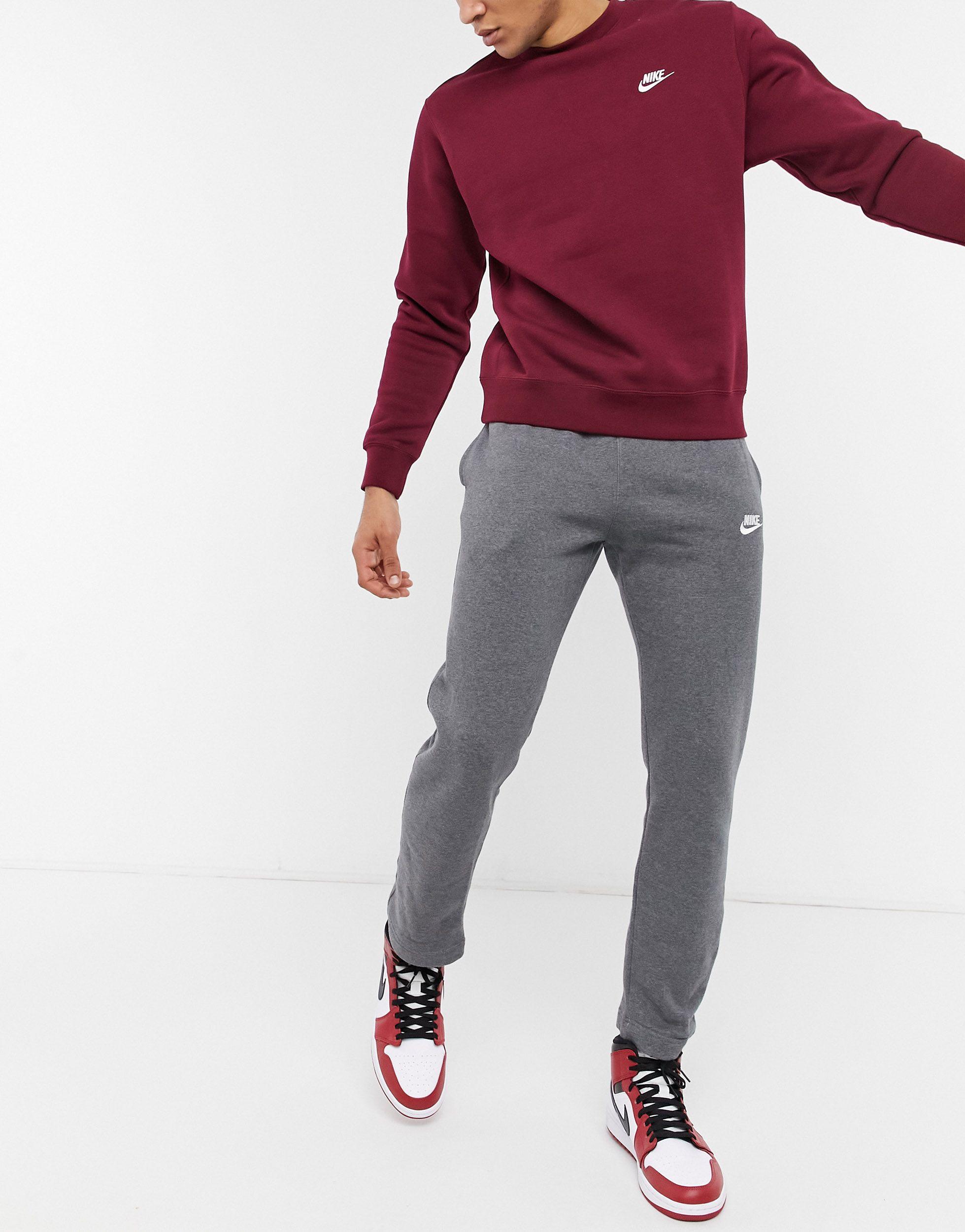 Nike Club Open Hem Sweatpants in Gray for Men | Lyst