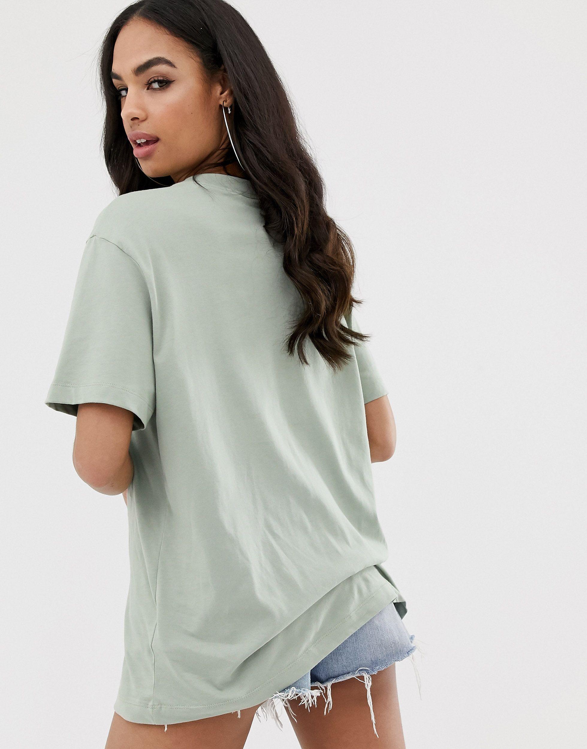 Nike Cotton Sage Green Mini Swoosh Oversized T-shirt | Lyst