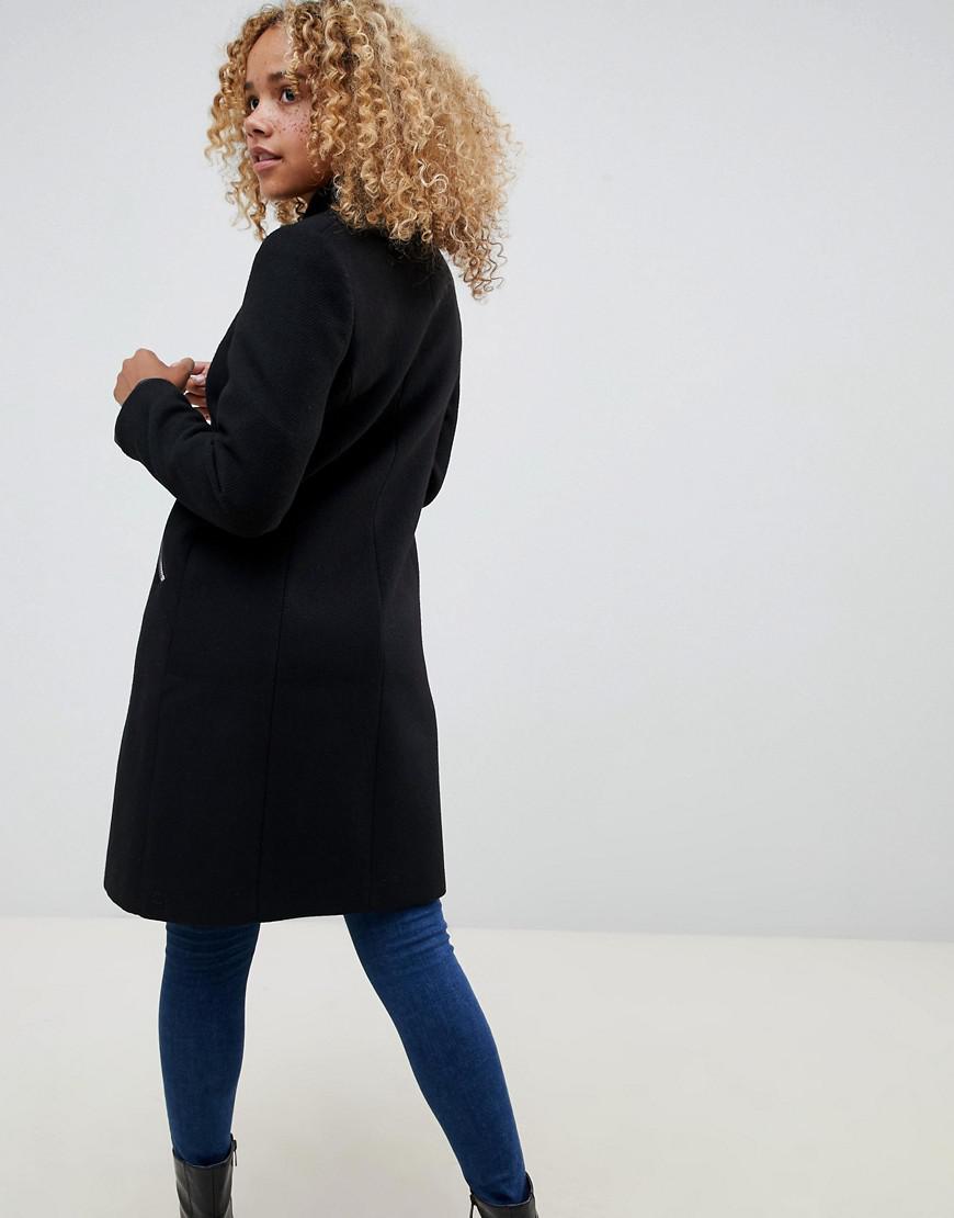 smart funnel neck coat